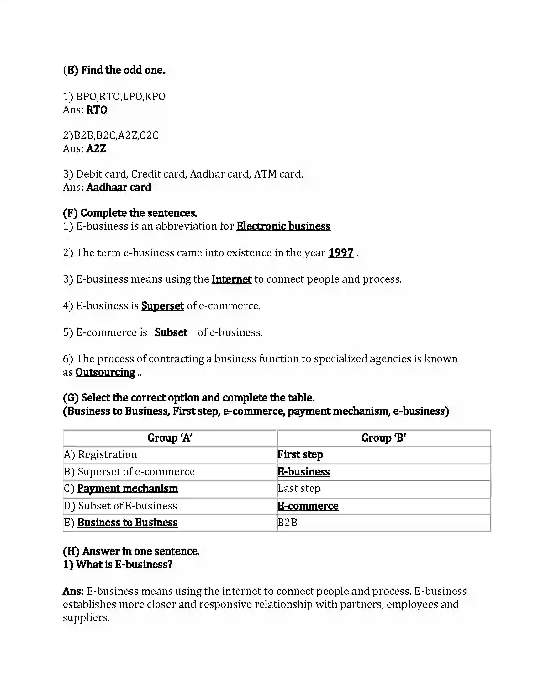 Maharashtra Board Class 12th Organization of Commerce & Management Emerging Modes of Business Revision Note 3