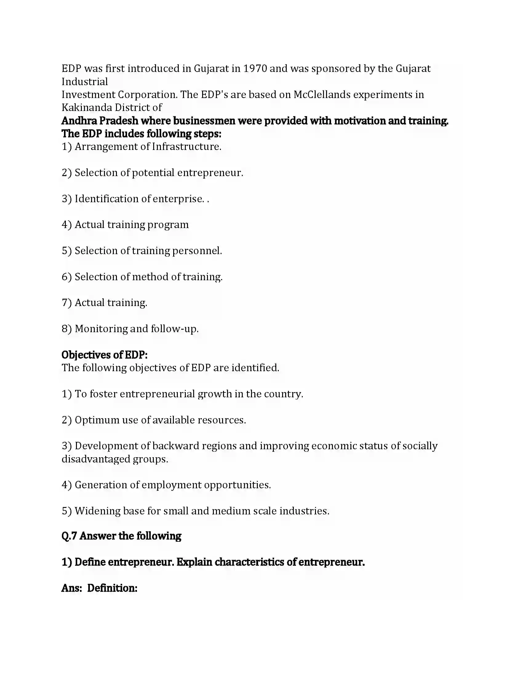 Maharashtra Board Class 12th Organization of Commerce & Management Entrepreneurship Development Revision Note 11