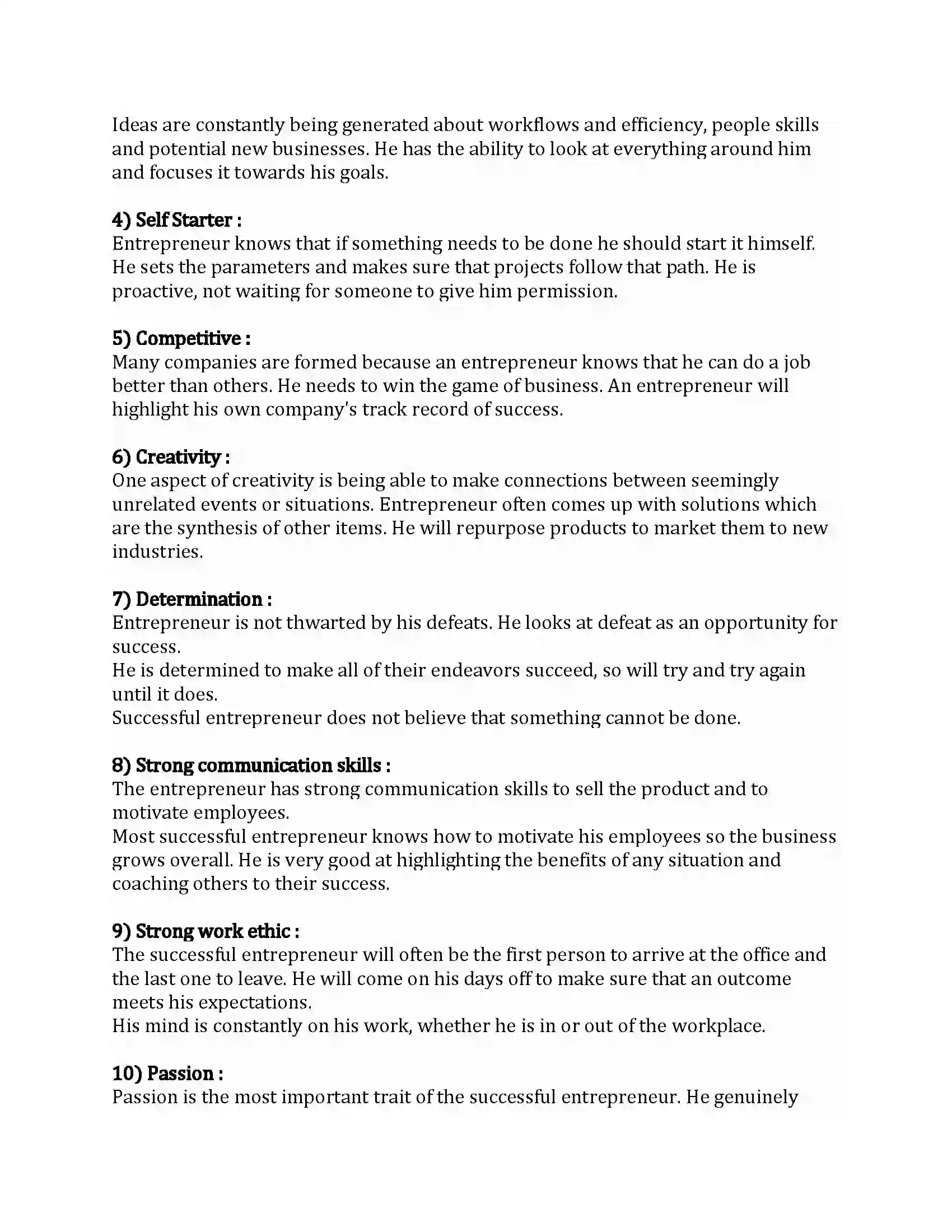 Maharashtra Board Class 12th Organization of Commerce & Management Entrepreneurship Development Revision Note 6