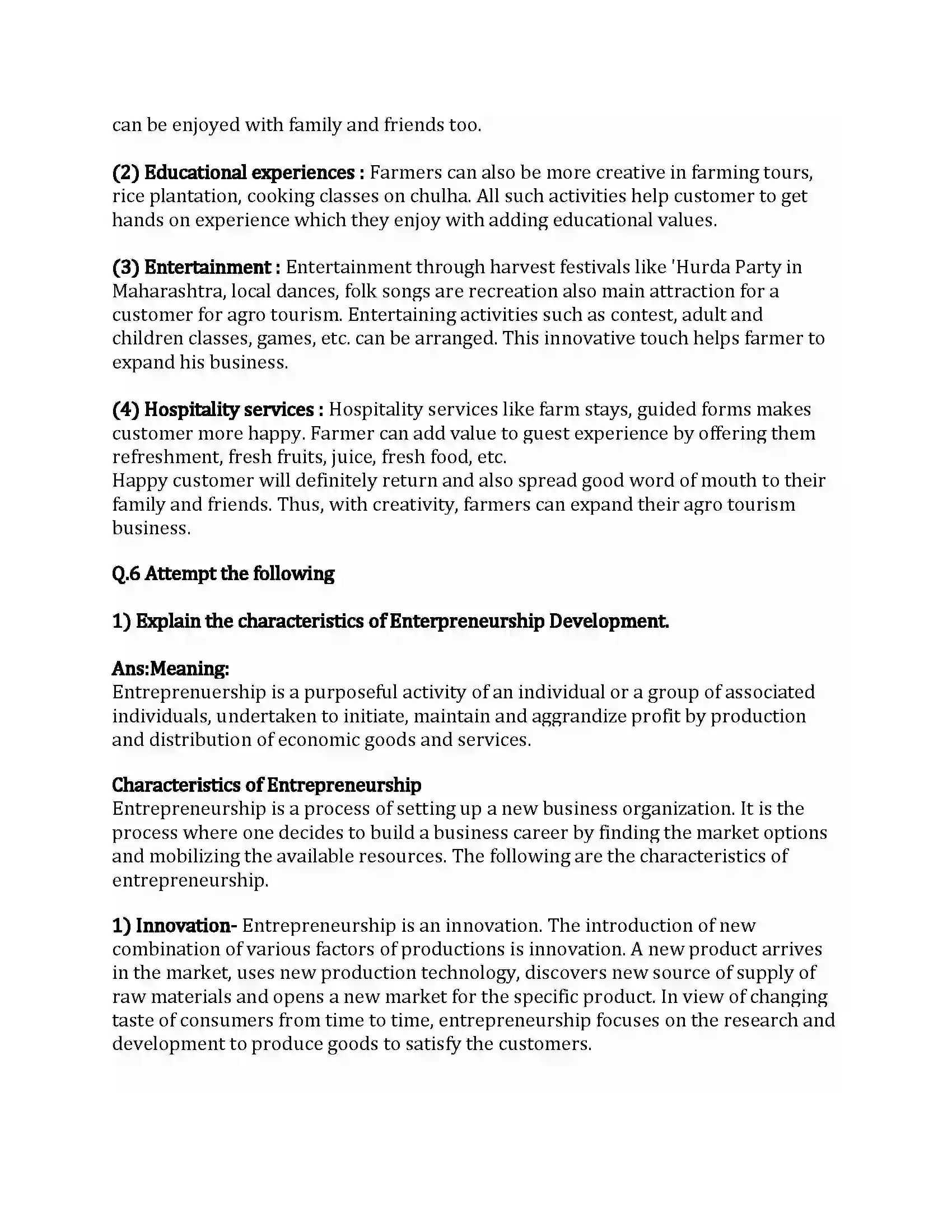 Maharashtra Board Class 12th Organization of Commerce & Management Entrepreneurship Development Revision Note 9