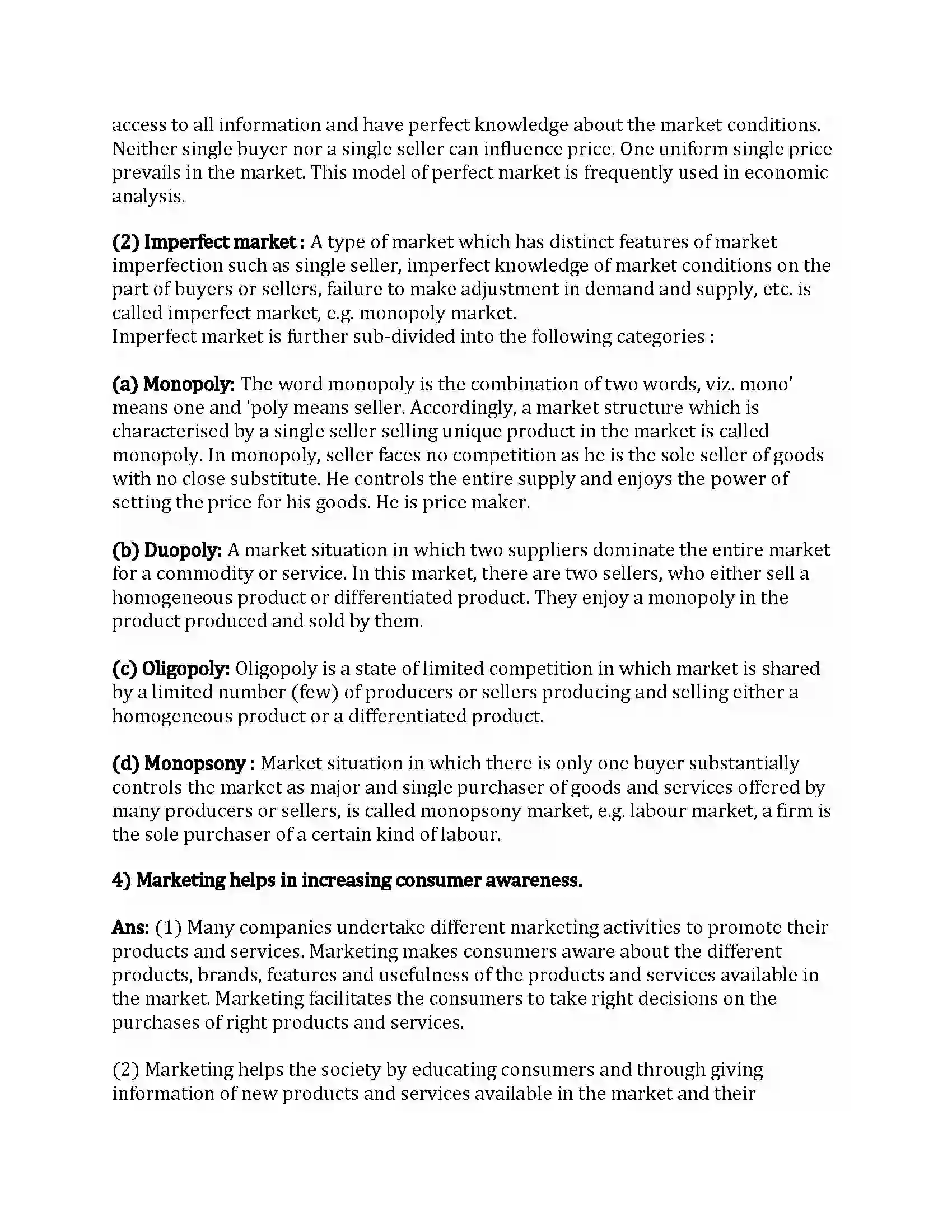 Maharashtra Board Class 12th Organization of Commerce & Management Marketing Revision Note 13