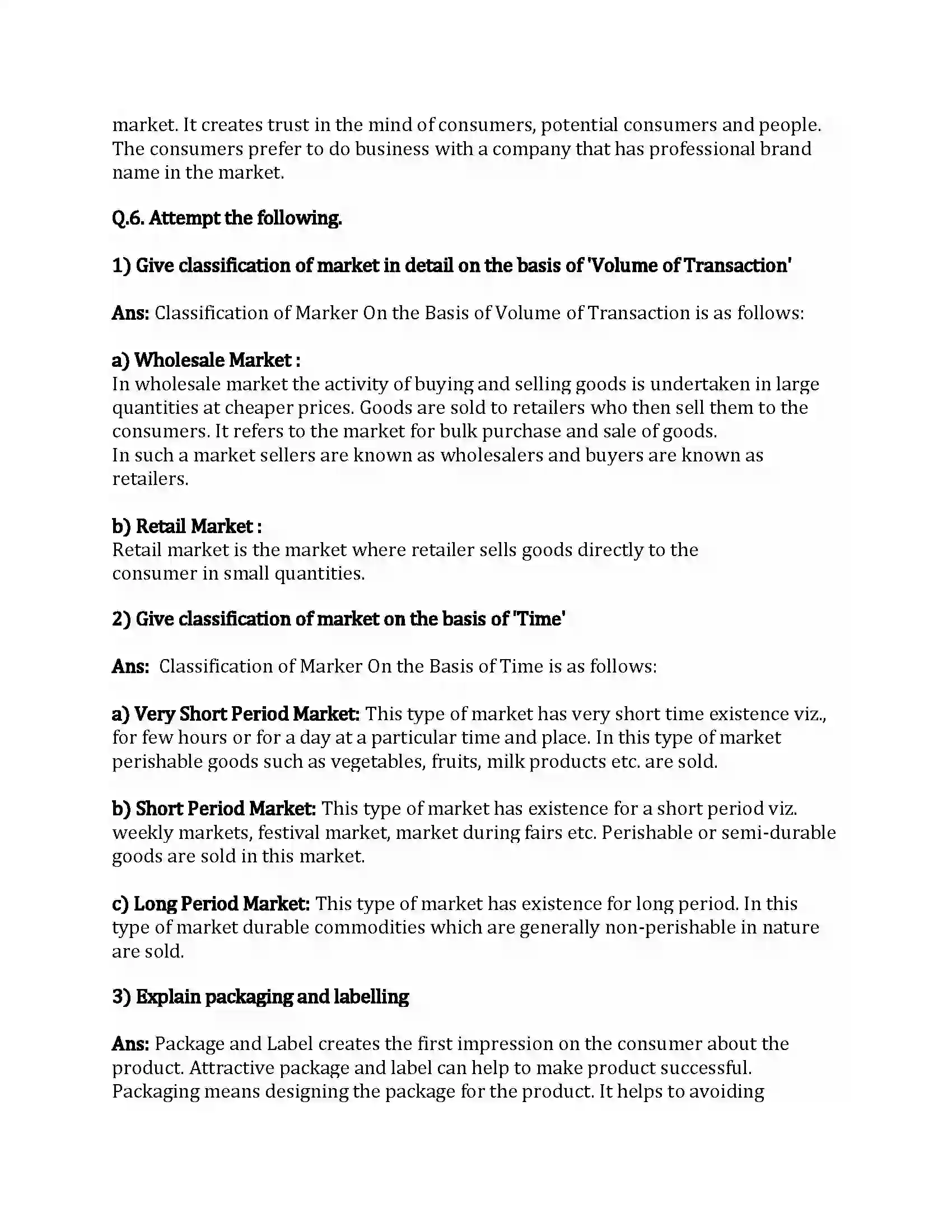 Maharashtra Board Class 12th Organization of Commerce & Management Marketing Revision Note 15