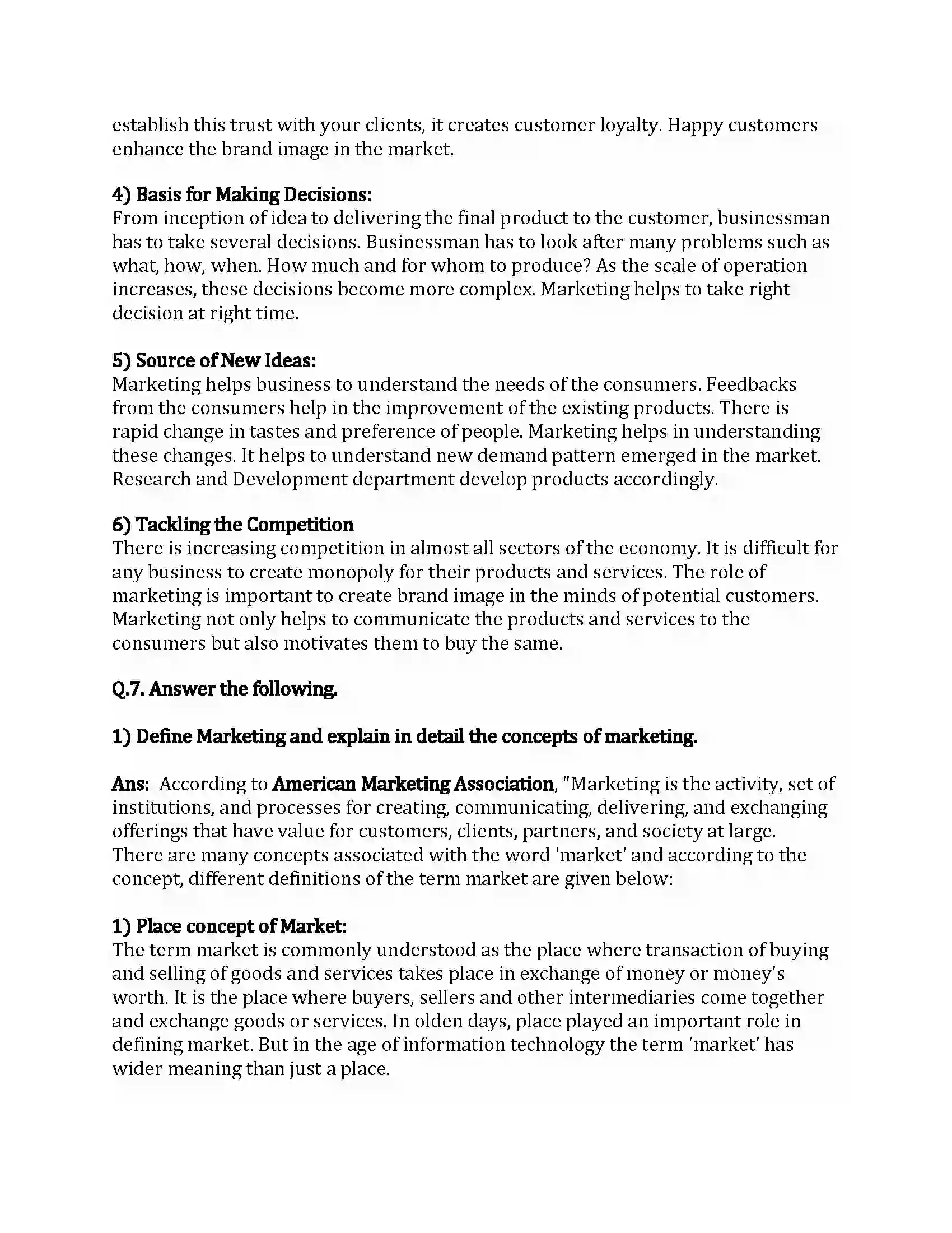 Maharashtra Board Class 12th Organization of Commerce & Management Marketing Revision Note 17