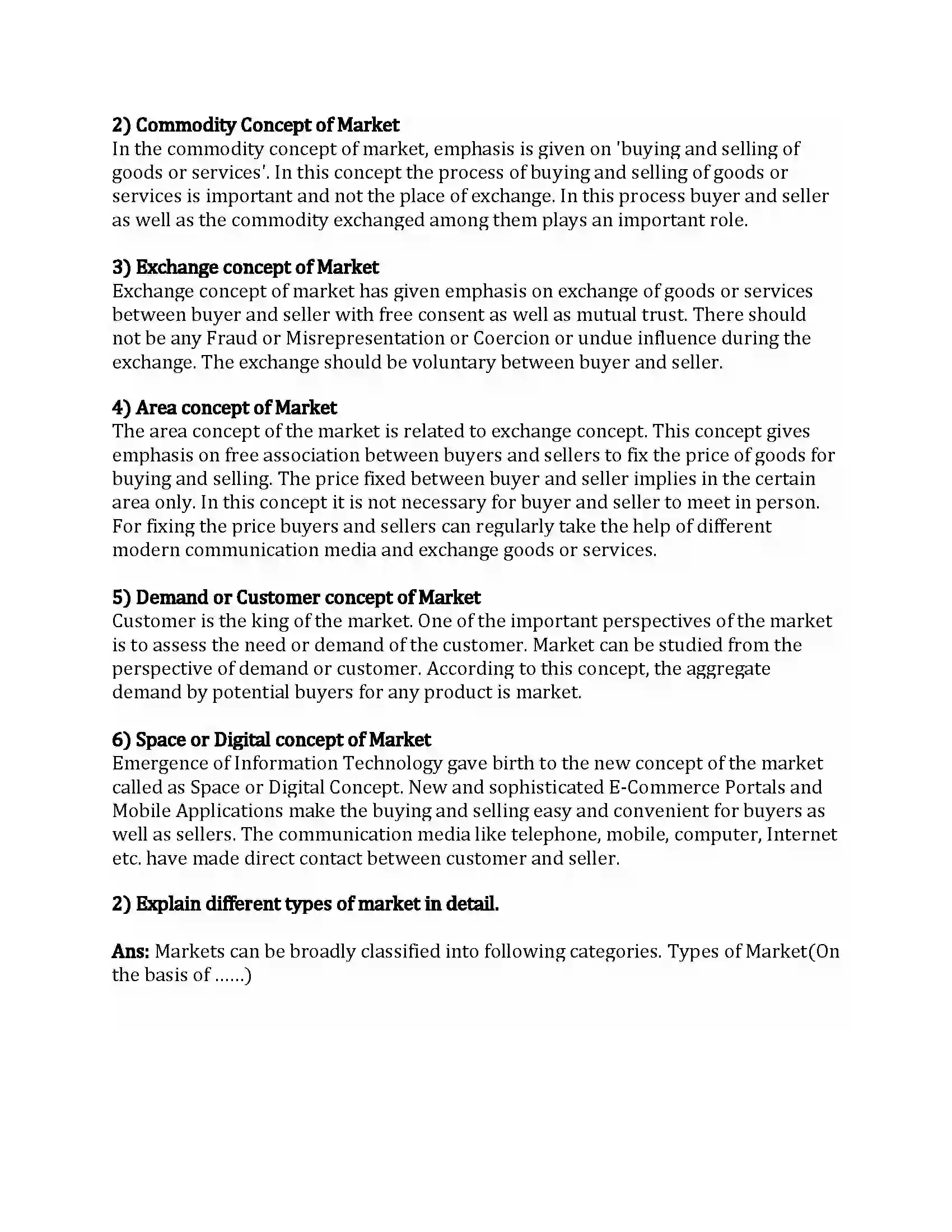 Maharashtra Board Class 12th Organization of Commerce & Management Marketing Revision Note 18