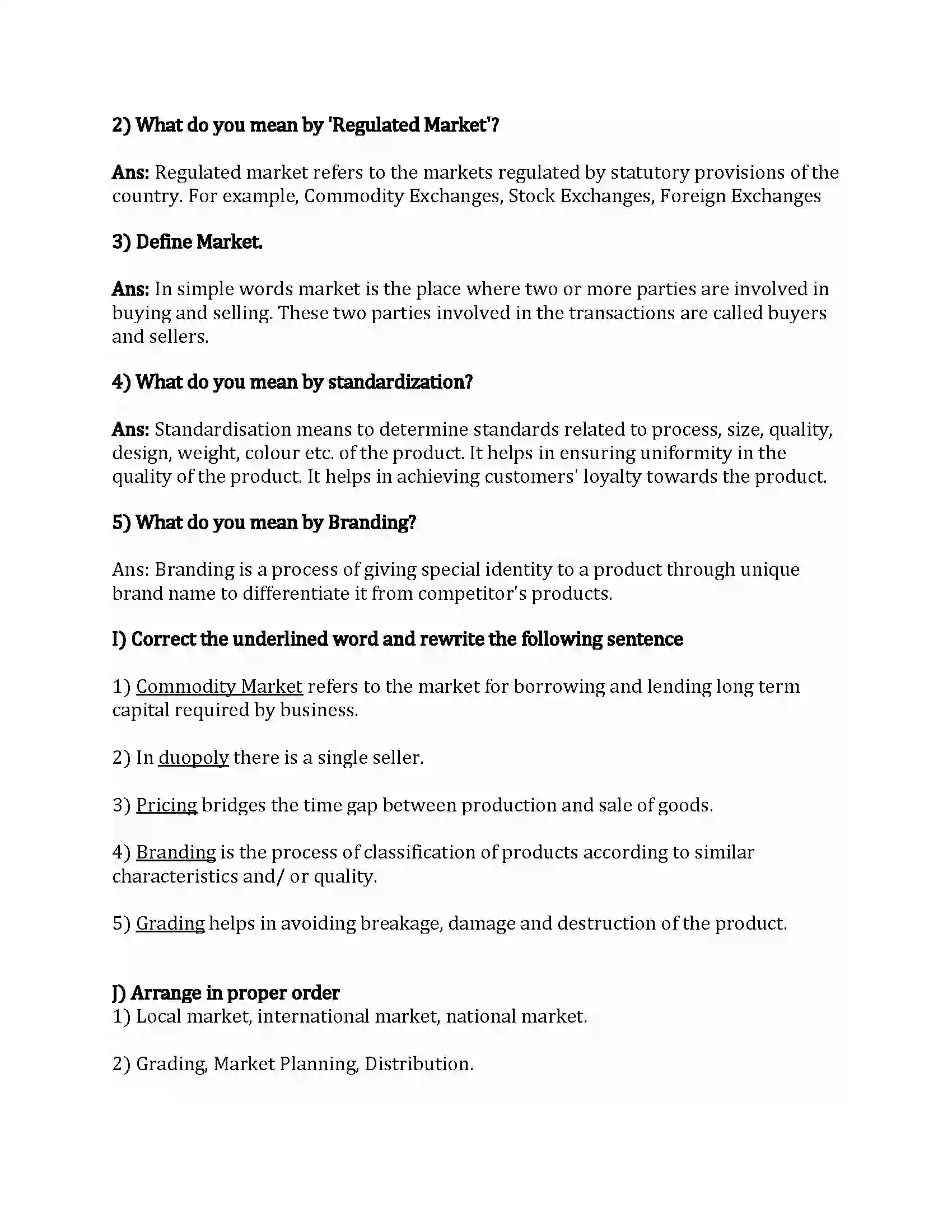 Maharashtra Board Class 12th Organization of Commerce & Management Marketing Revision Note 4