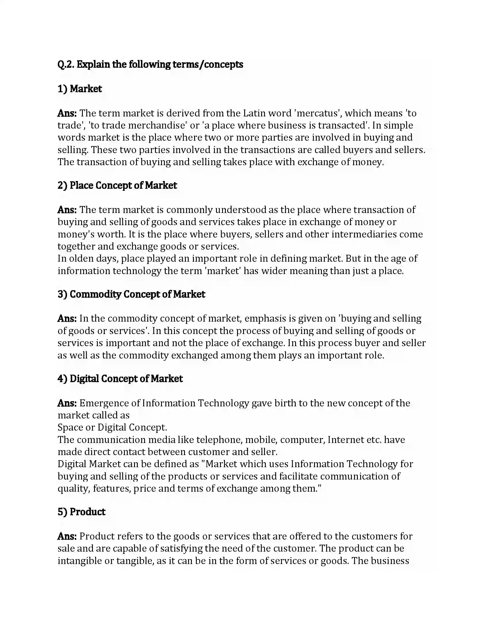 Maharashtra Board Class 12th Organization of Commerce & Management Marketing Revision Note 5