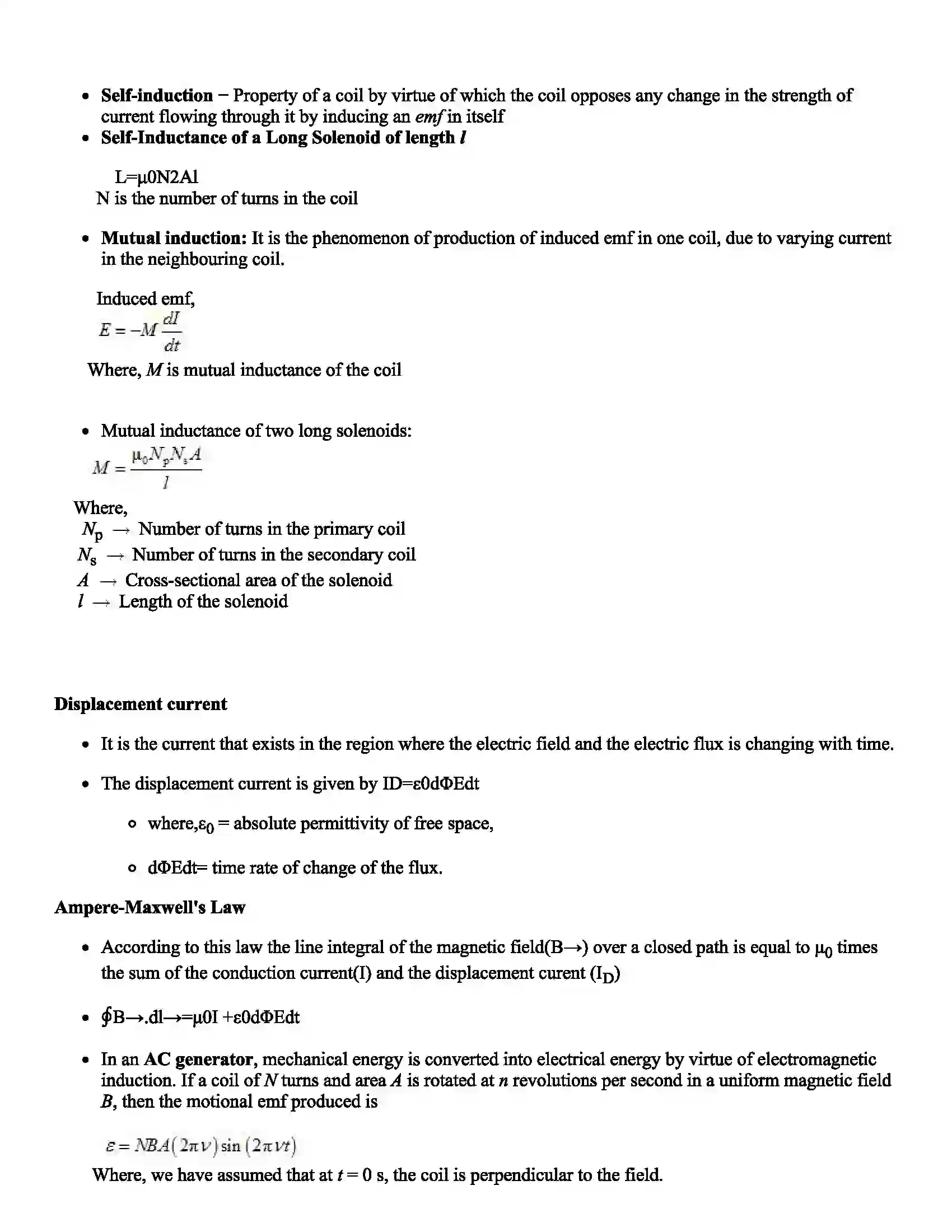 Maharashtra Board Class 12th Physics Electromagnetic Induction Revision Note 3
