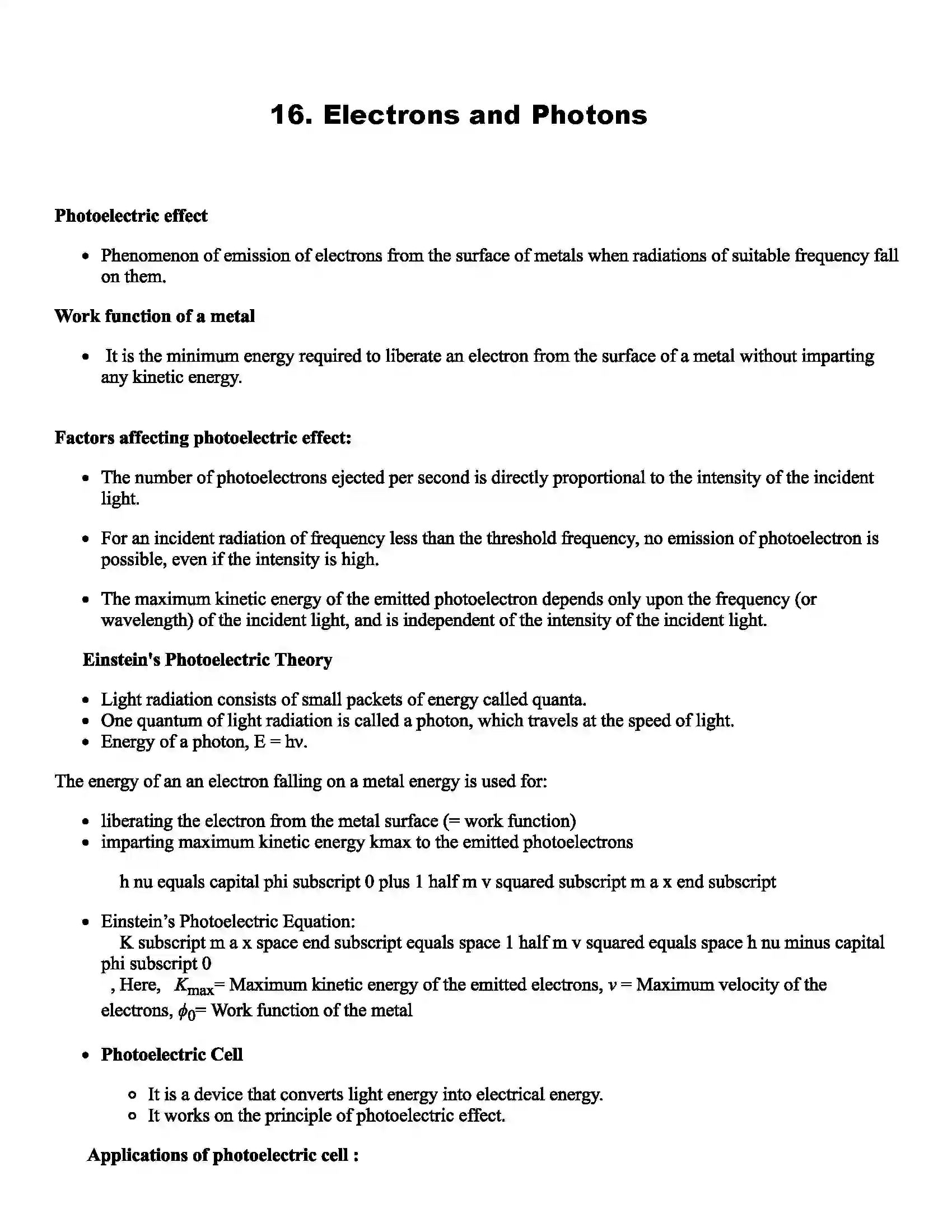 Maharashtra Board Class 12th Physics Electrons and Photons Revision Note 1