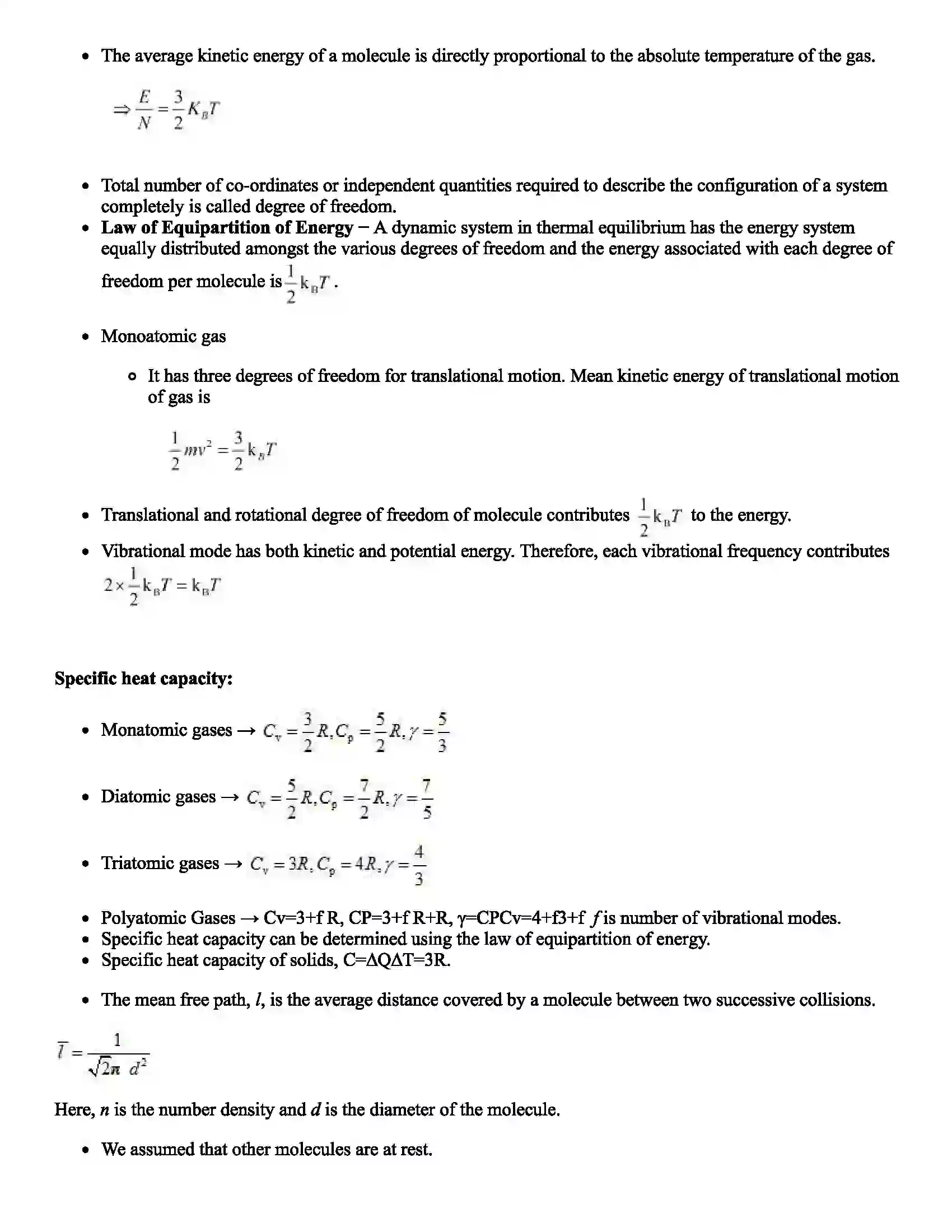 Maharashtra Board Class 12th Physics Kinetic Theory of Gases & Radiation Revision Note 3
