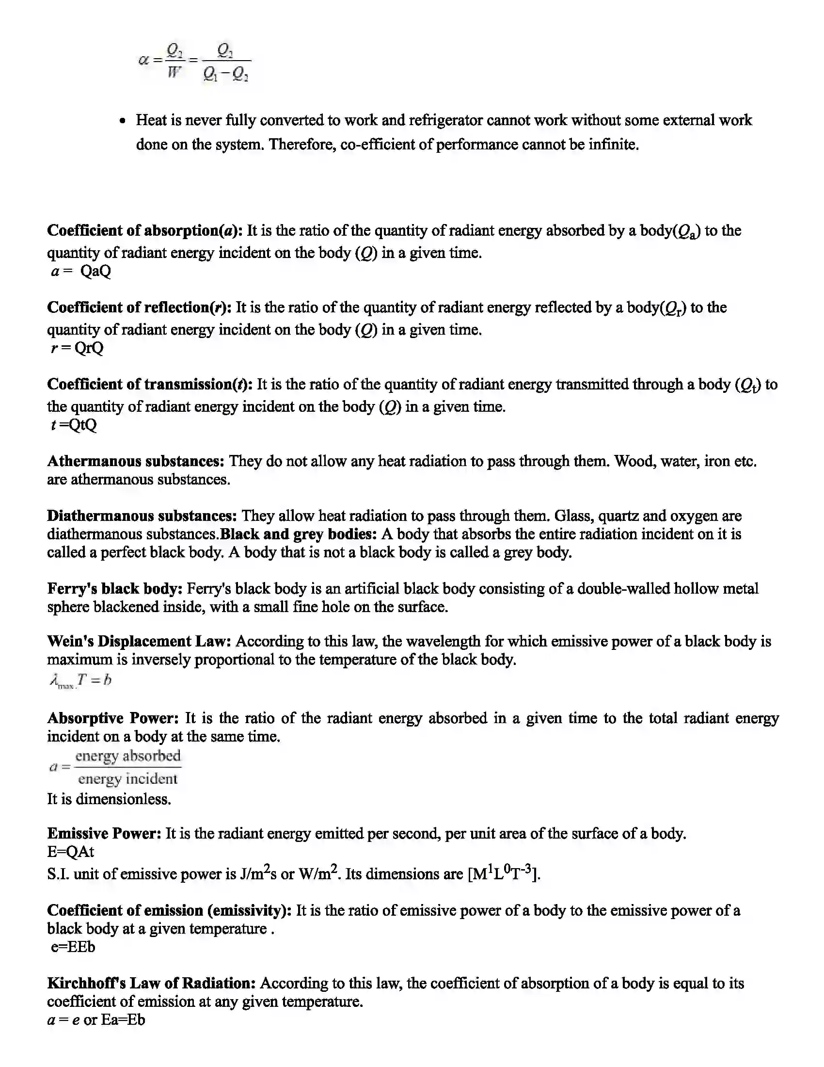 Maharashtra Board Class 12th Physics Kinetic Theory of Gases & Radiation Revision Note 8