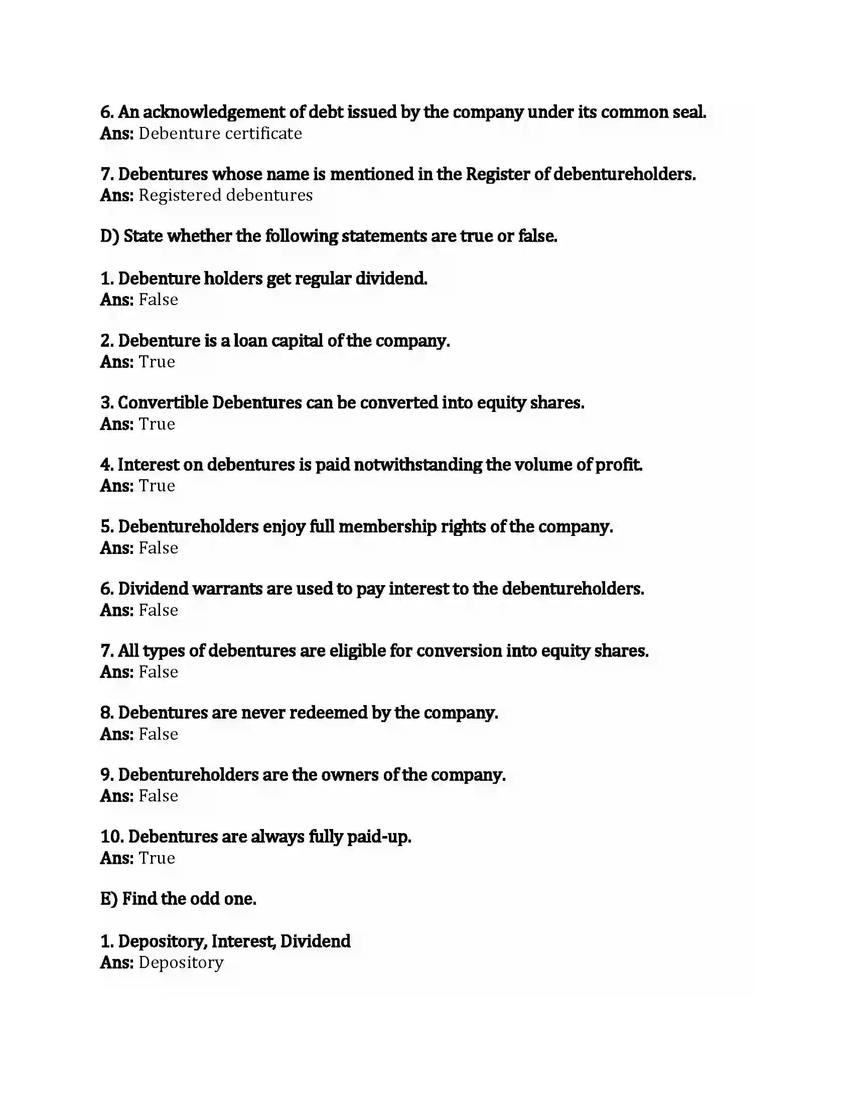 Maharashtra Board Class 12th Secretarial Practice Correspondence with Debenture Holders Revision Note 4