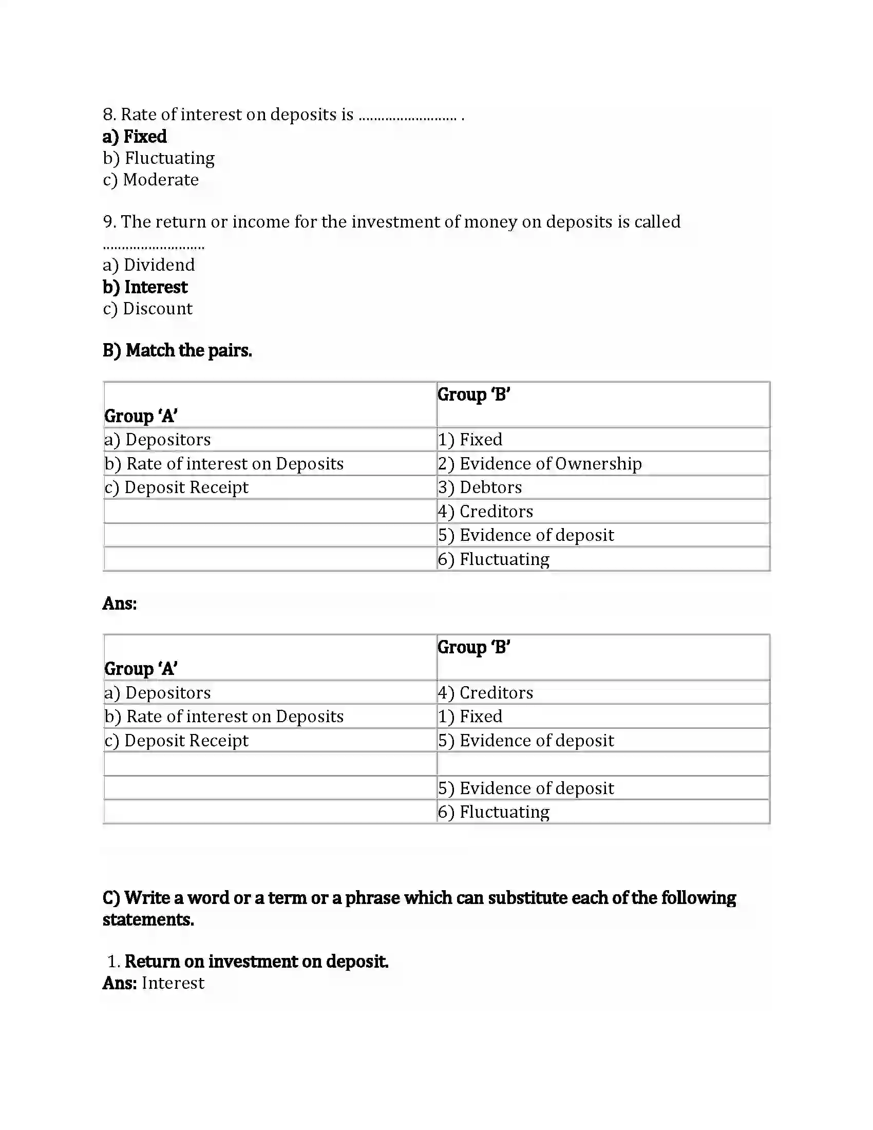 Maharashtra Board Class 12th Secretarial Practice Correspondence with Depositors Revision Note 2