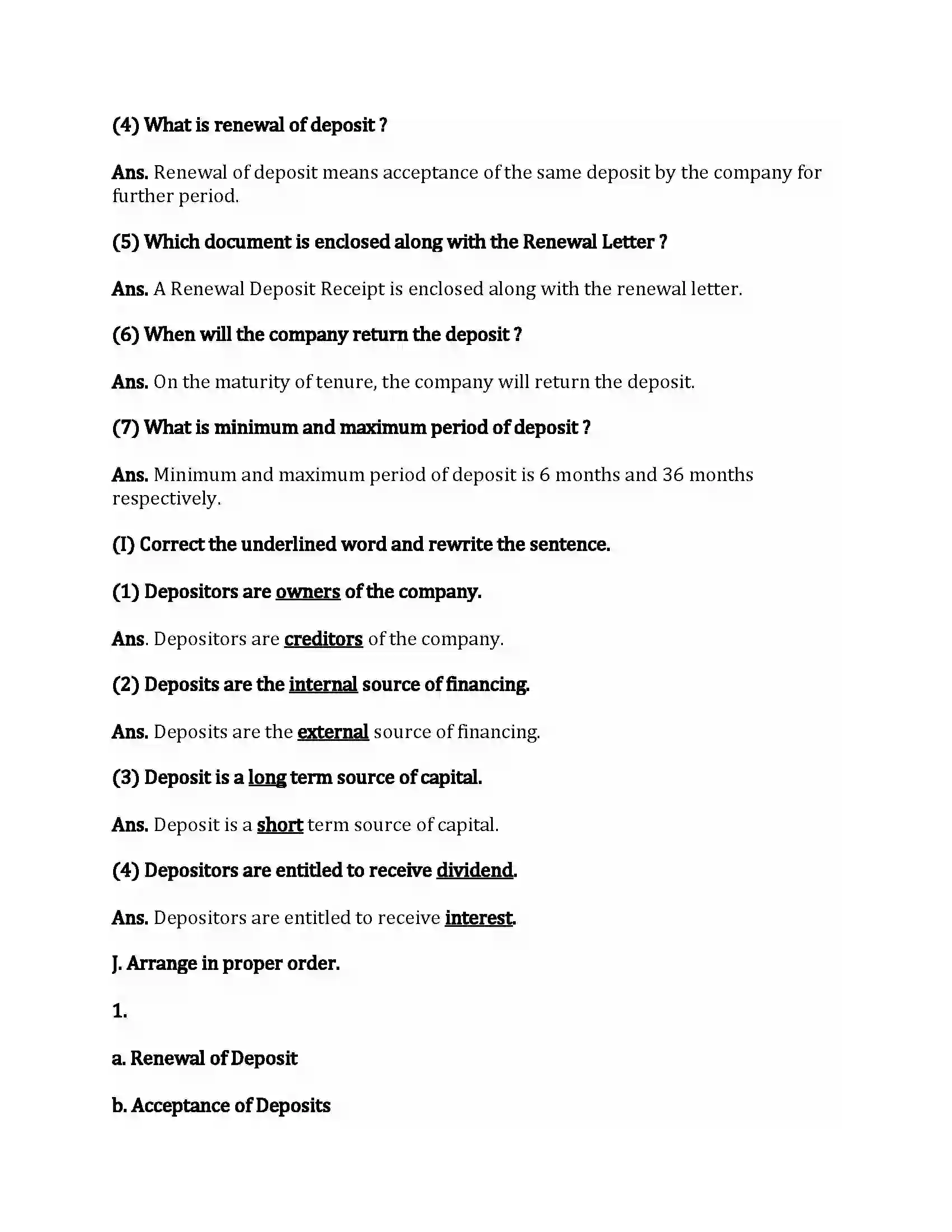 Maharashtra Board Class 12th Secretarial Practice Correspondence with Depositors Revision Note 5
