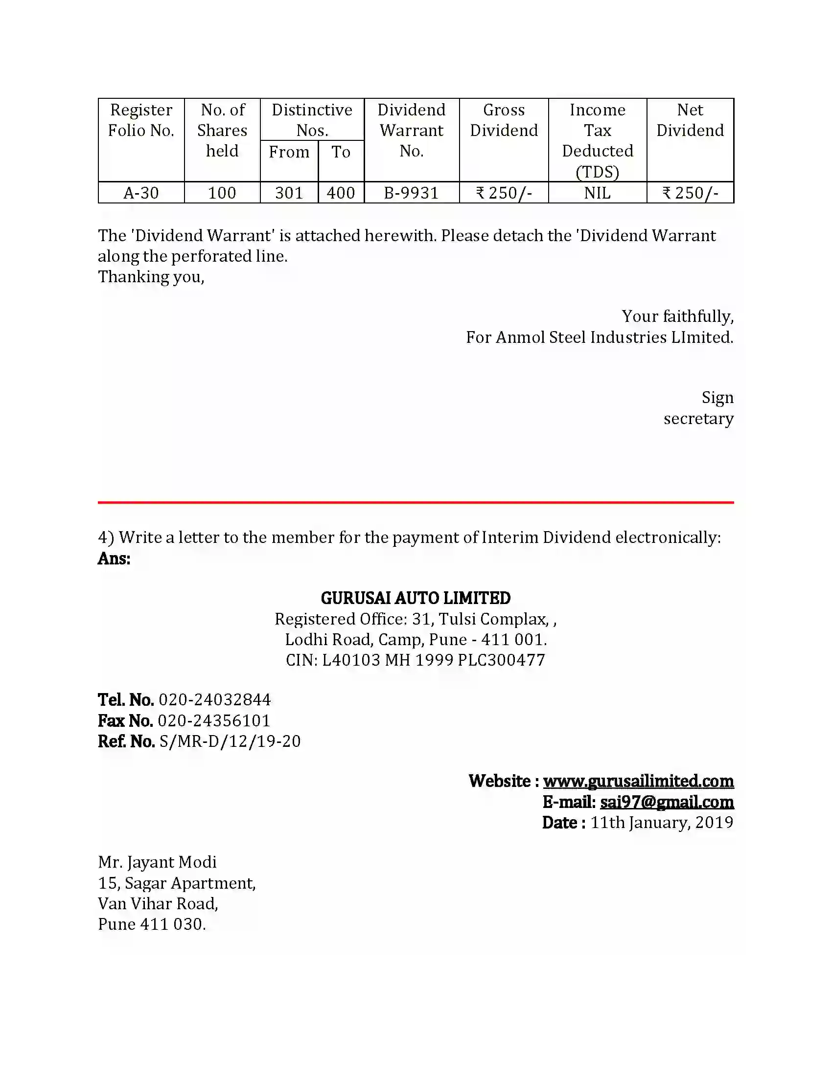 Maharashtra Board Class 12th Secretarial Practice Correspondence with Members Revision Note 14