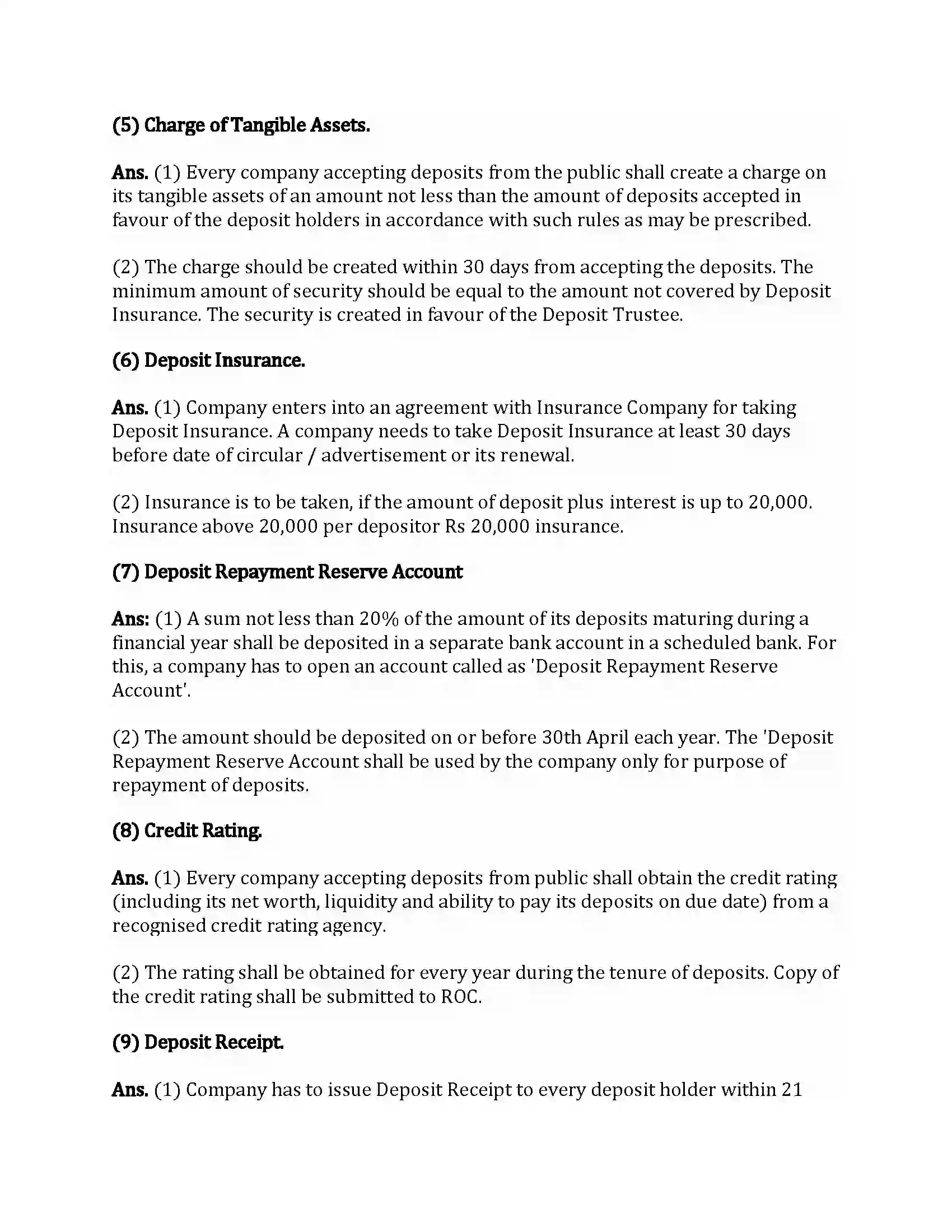 Maharashtra Board Class 12th Secretarial Practice Deposits Revision Note 11