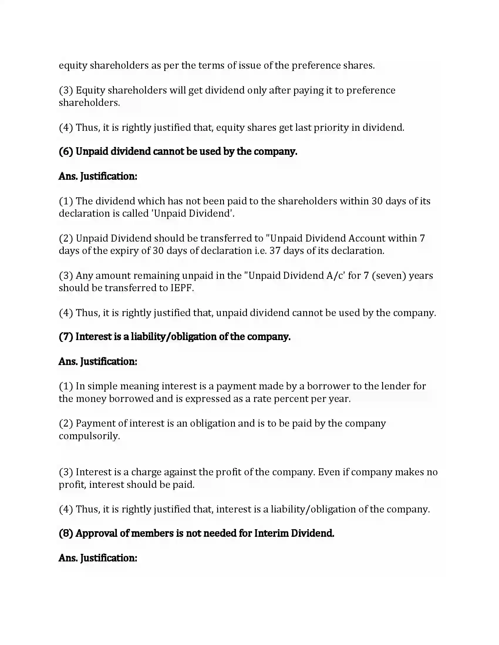 Maharashtra Board Class 12th Secretarial Practice Dividend and Interest Revision Note 22