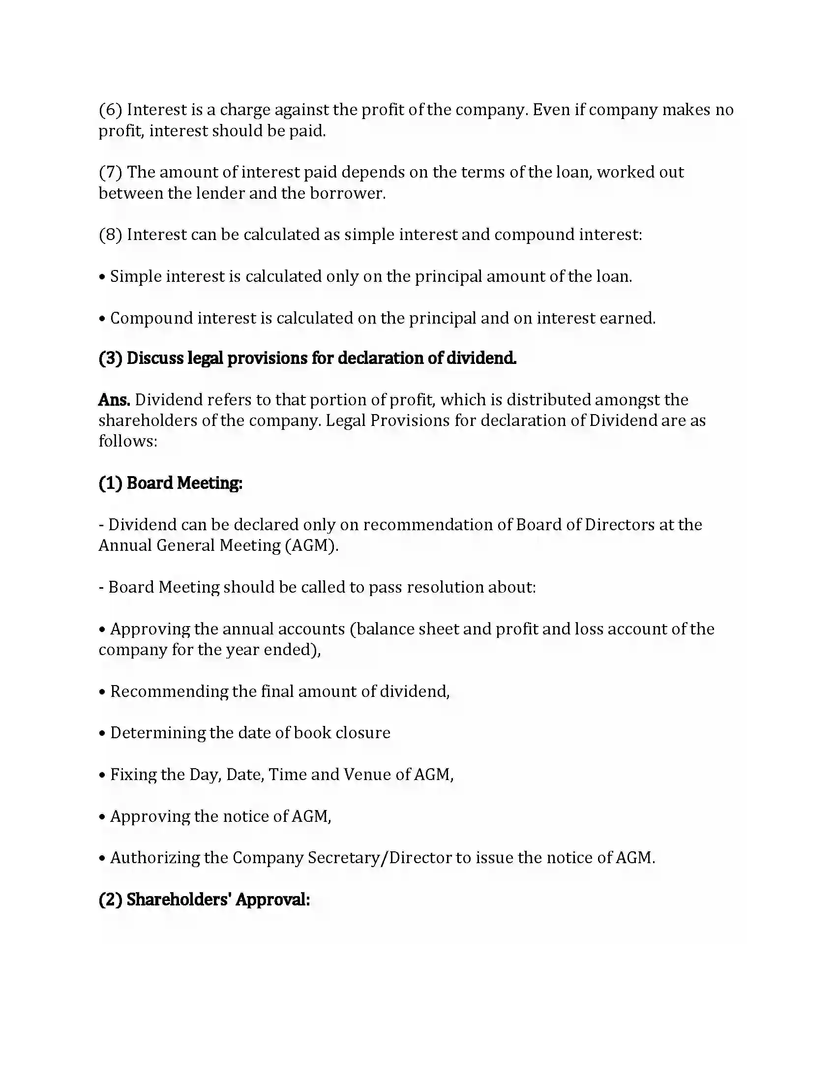 Maharashtra Board Class 12th Secretarial Practice Dividend and Interest Revision Note 25