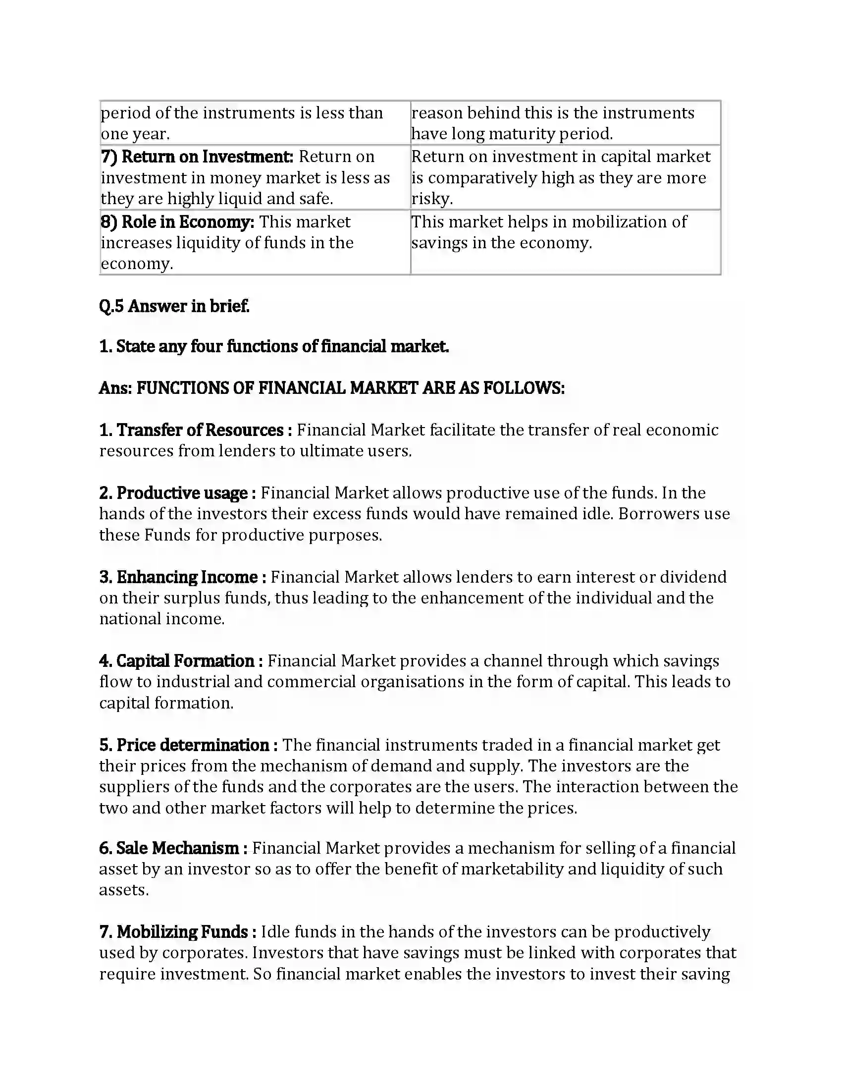 Maharashtra Board Class 12th Secretarial Practice Financial Market Revision Note 10