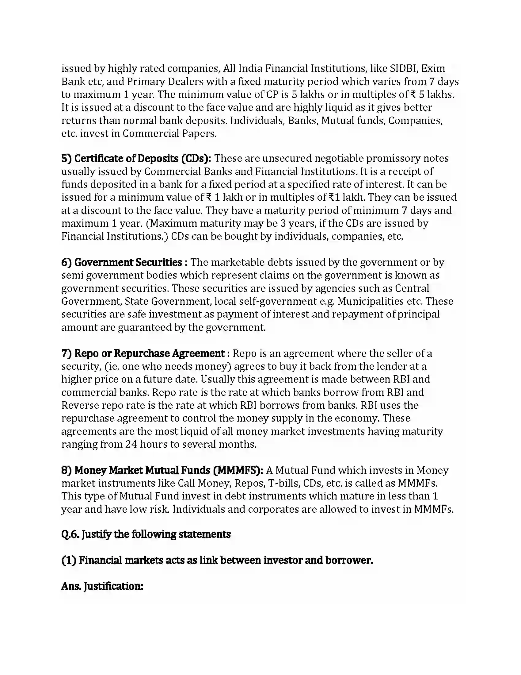 Maharashtra Board Class 12th Secretarial Practice Financial Market Revision Note 14
