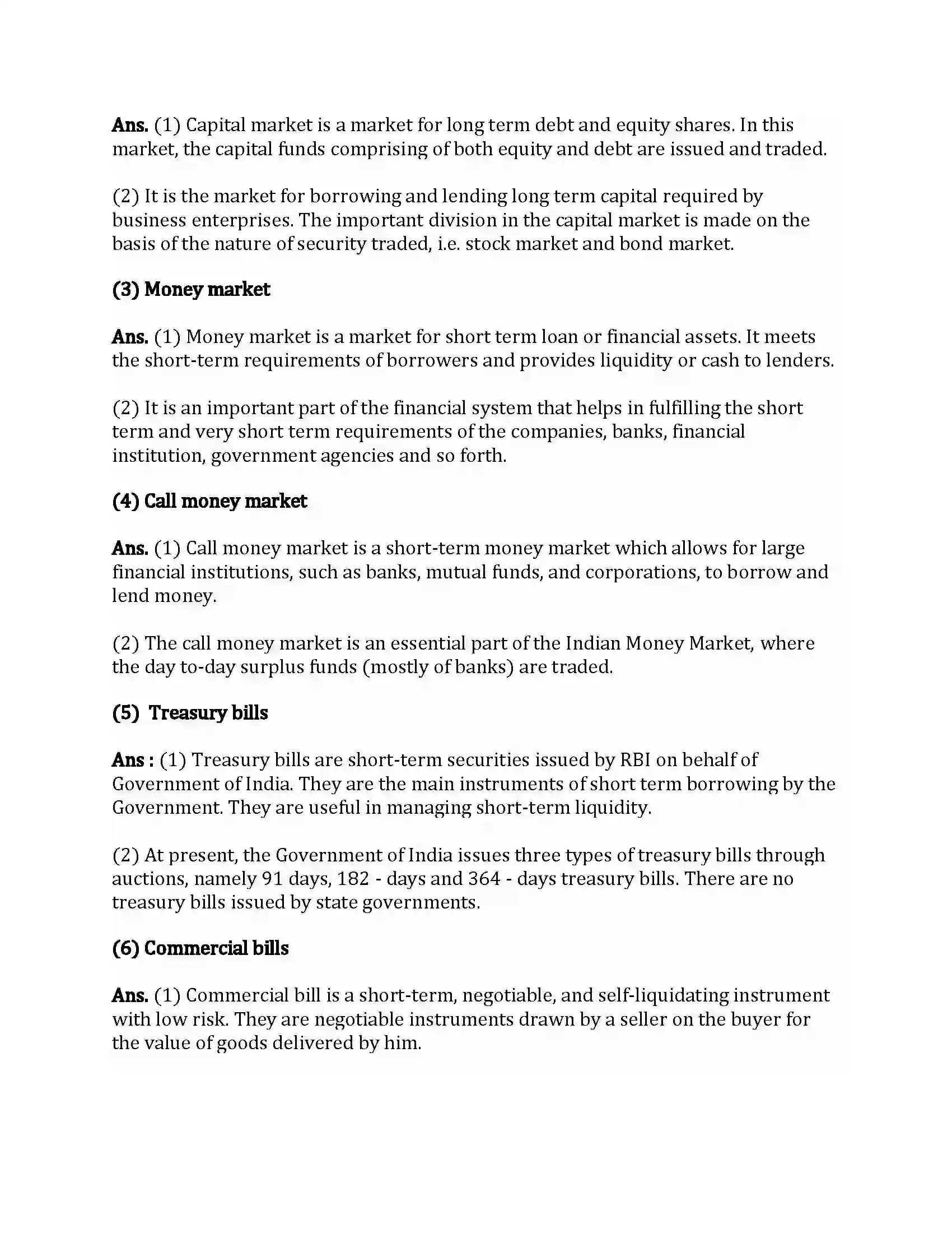 Maharashtra Board Class 12th Secretarial Practice Financial Market Revision Note 6