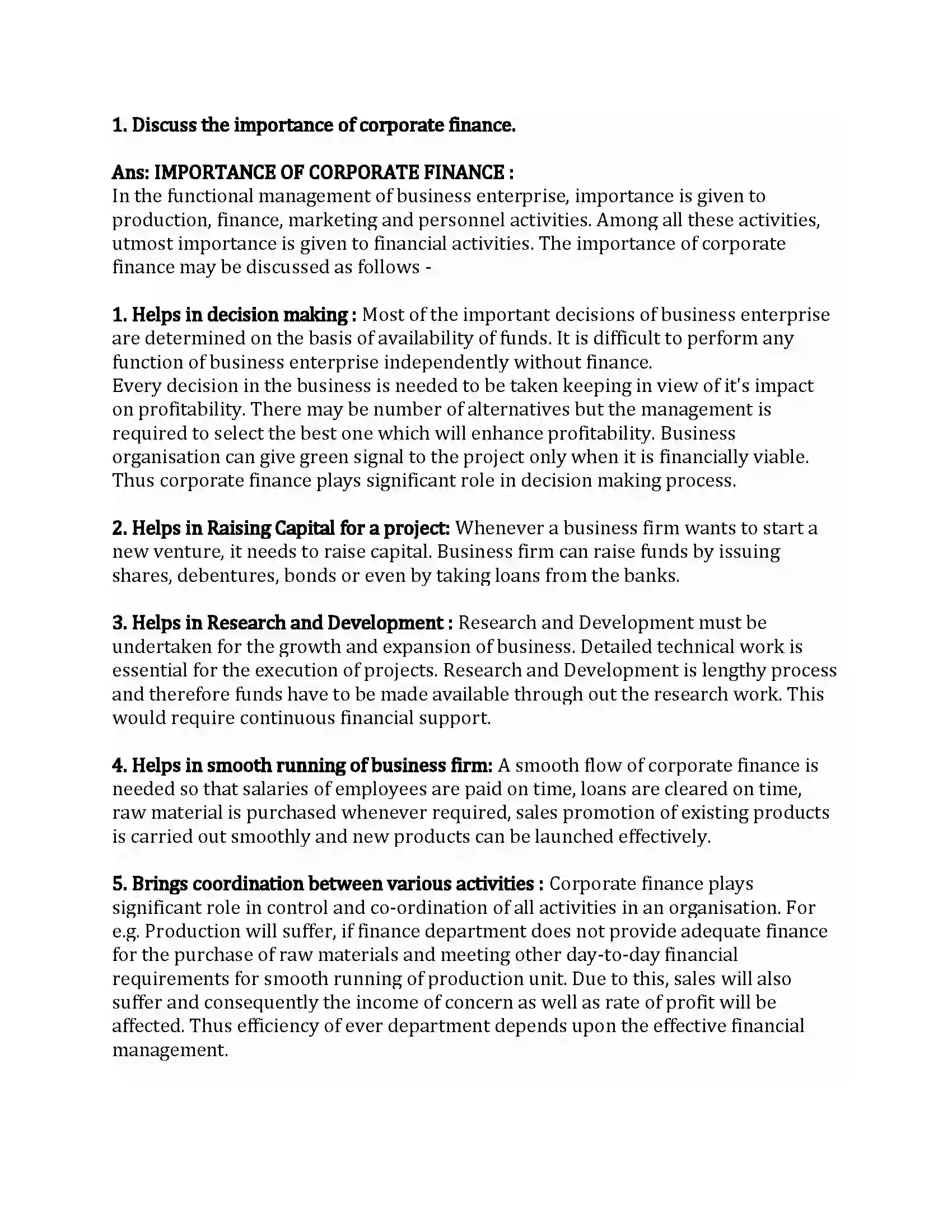 Maharashtra Board Class 12th Secretarial Practice Introduction to Corporate Finance Revision Note 12