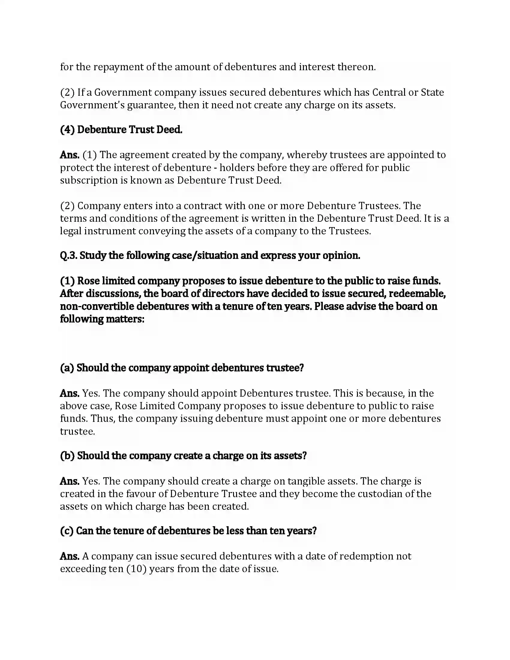 Maharashtra Board Class 12th Secretarial Practice Introduction to Corporate Finance Revision Note 10