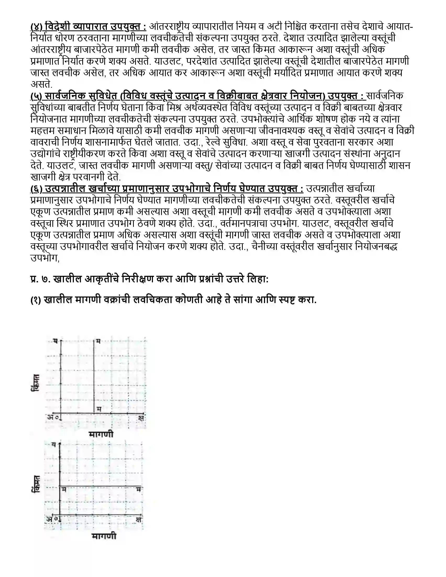 Maharashtra Board Class 12th अर्थशास्त्र ३.ब) मागणीची लवचिकता Revision Note 6