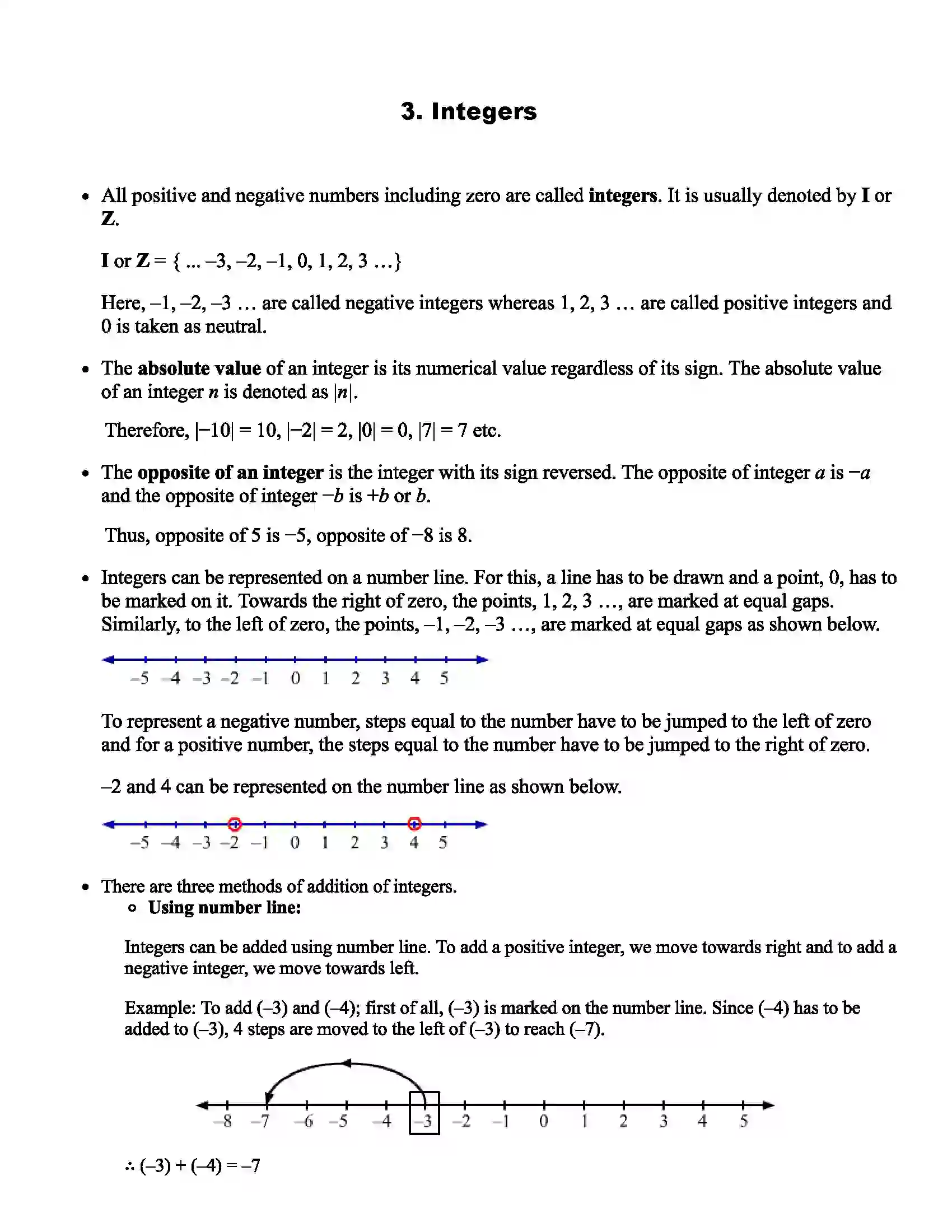 Maharashtra Board Class 6th Mathematics Integers Revision Note 1