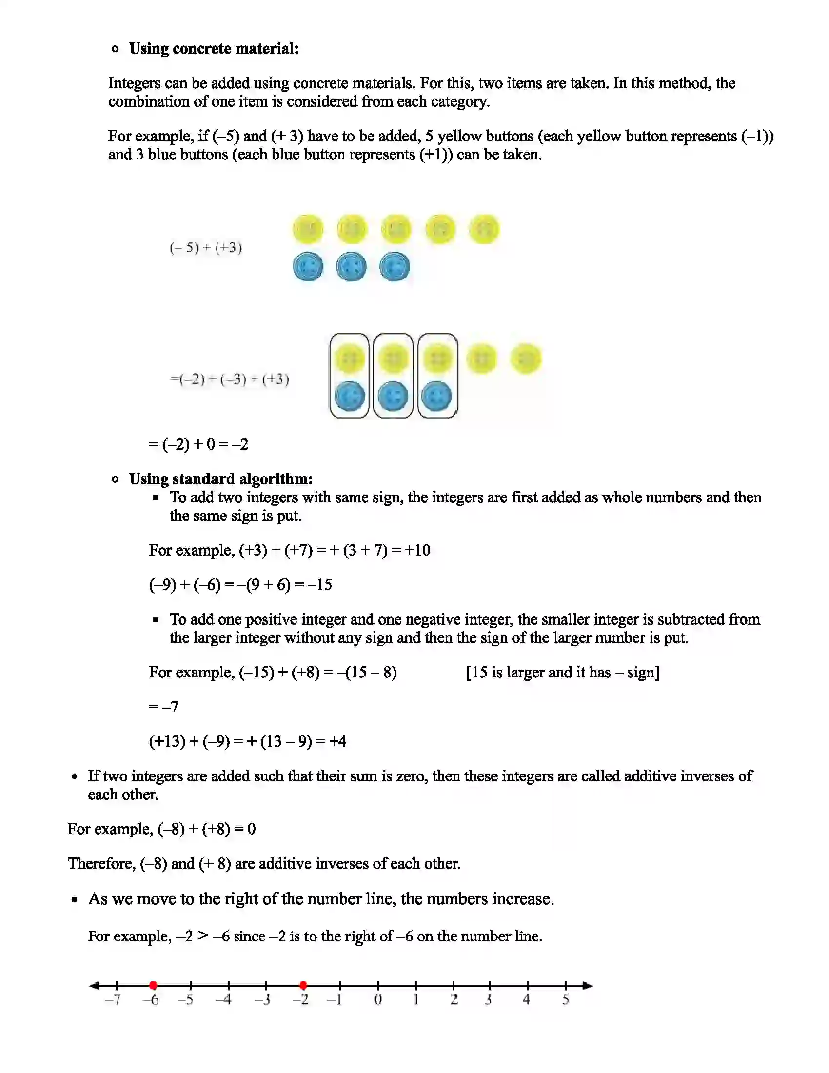 Maharashtra Board Class 6th Mathematics Integers Revision Note 2