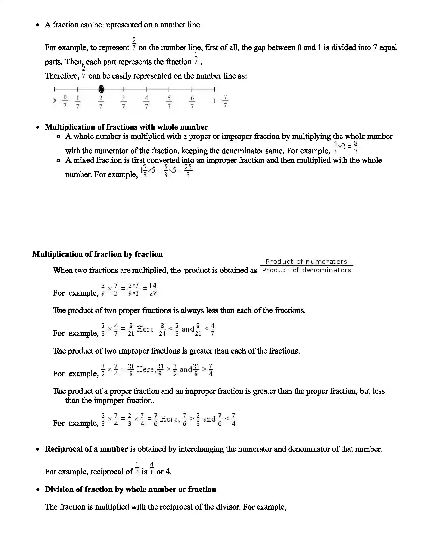 Maharashtra Board Class 6th Mathematics Operations on Fractions Revision Note 3
