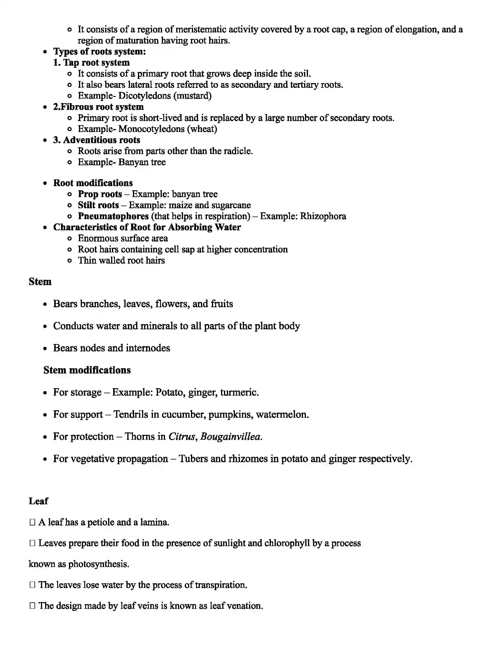 Maharashtra Board Class 6th Science Diversity in Living Things and their Classification Revision Note 2