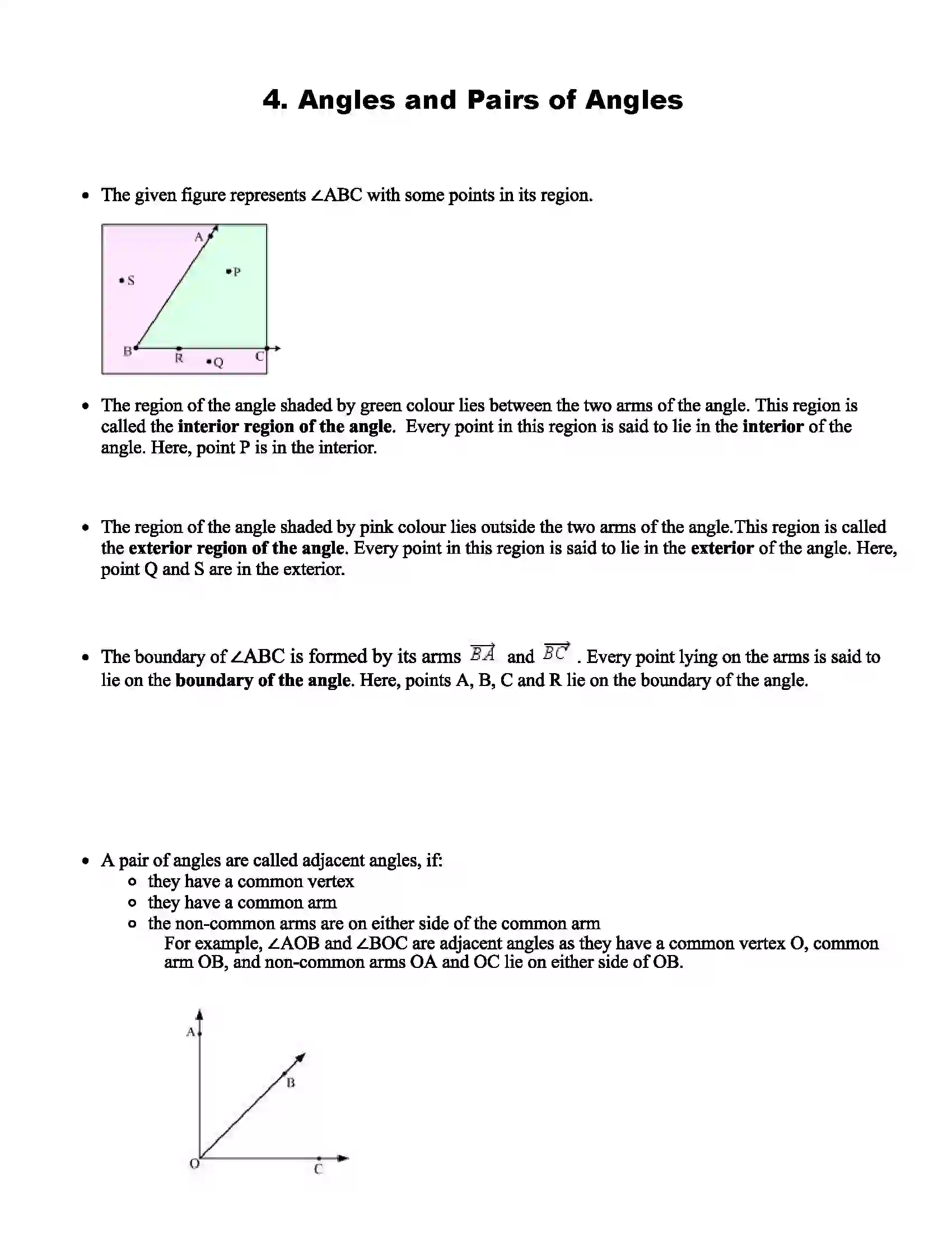 Maharashtra Board Class 7th Mathematics Angles and Pairs of Angles Revision Note 1