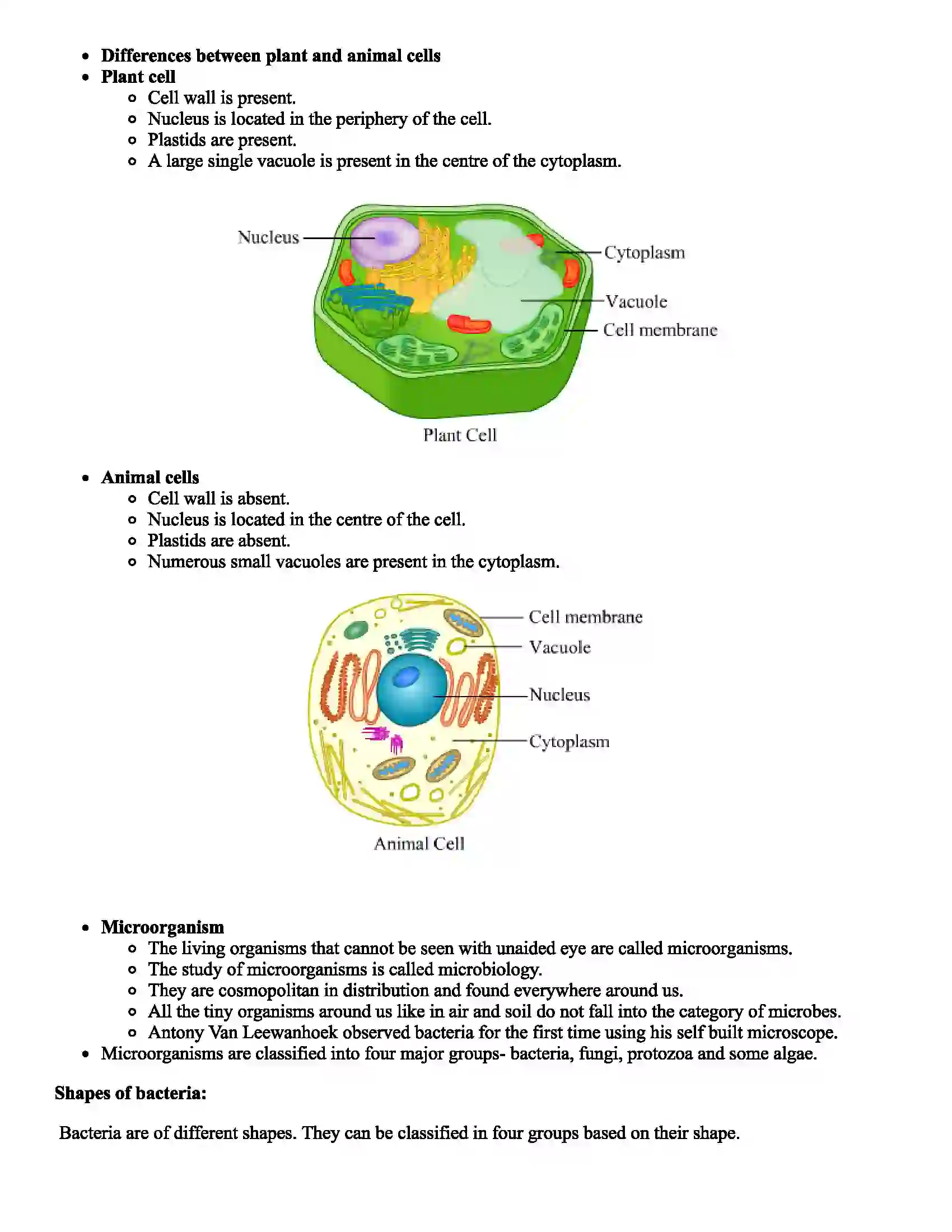 Maharashtra Board Class 7th Science Cell Structure and Micro-organisms Revision Note 6