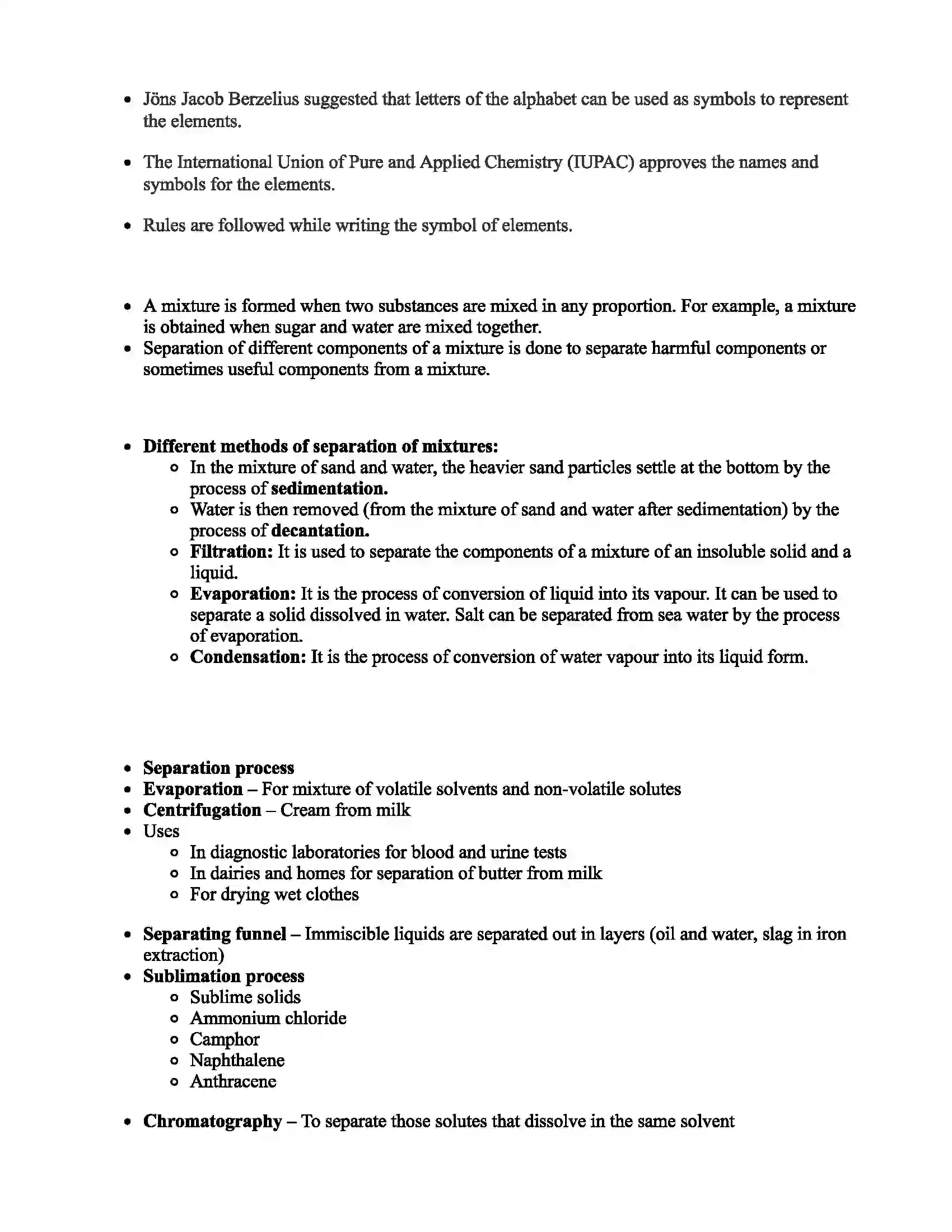 Maharashtra Board Class 7th Science Elements, Compounds and Mixtures Revision Note 2