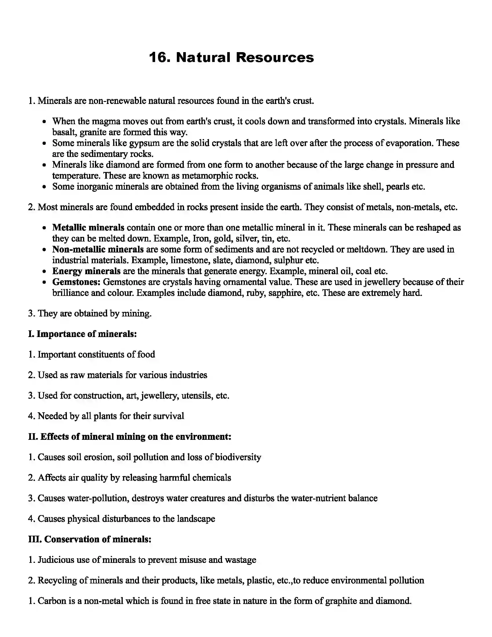 Maharashtra Board Class 7th Science Natural Resources Revision Note 1