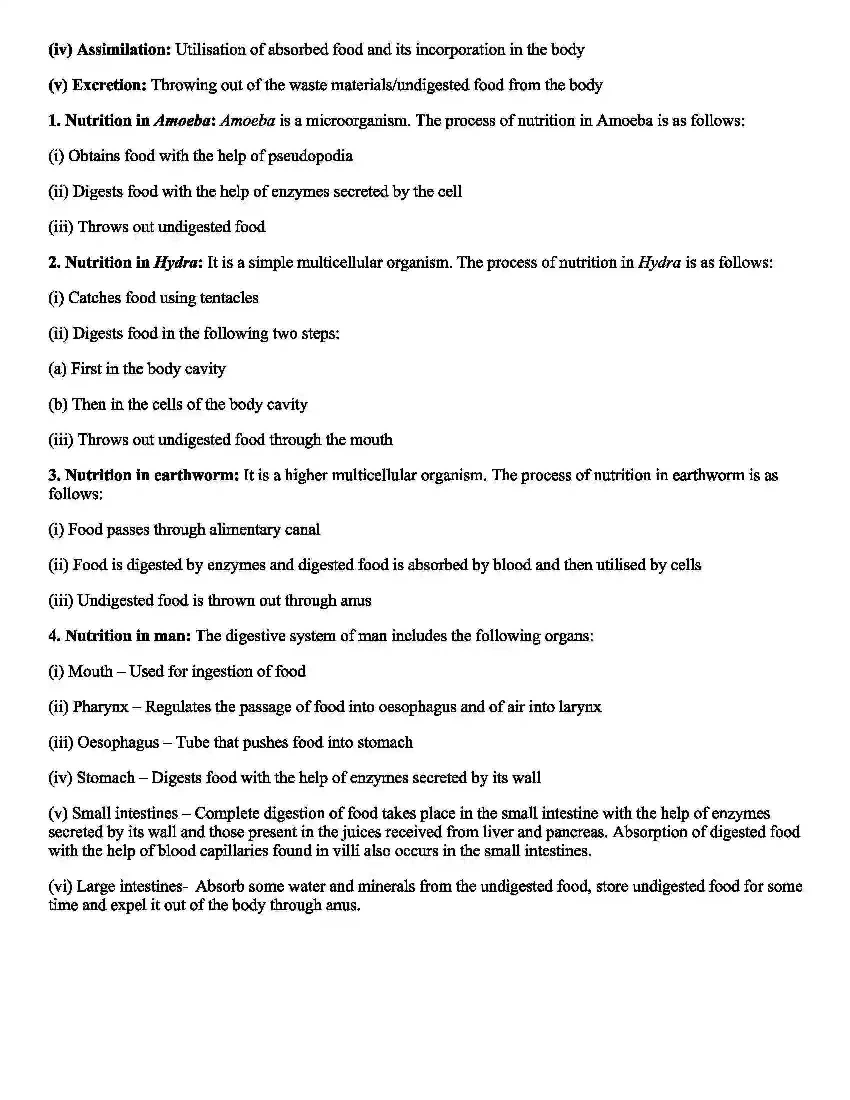 Maharashtra Board Class 7th Science Nutrition in Living Organisms Revision Note 3