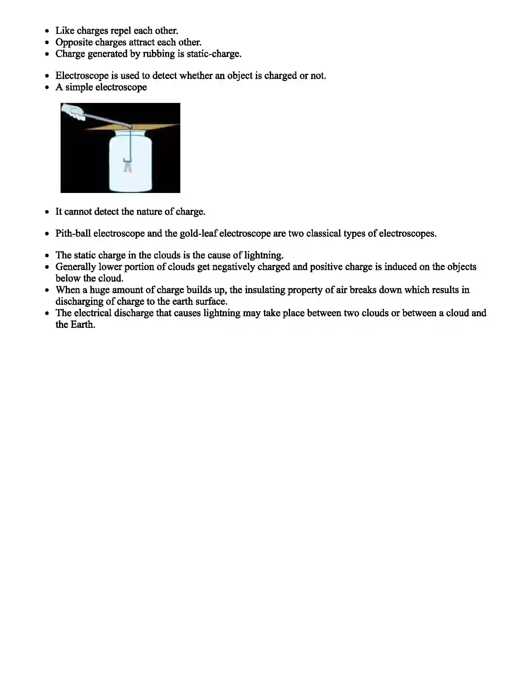 Maharashtra Board Class 7th Science Static Electricity Revision Note 2