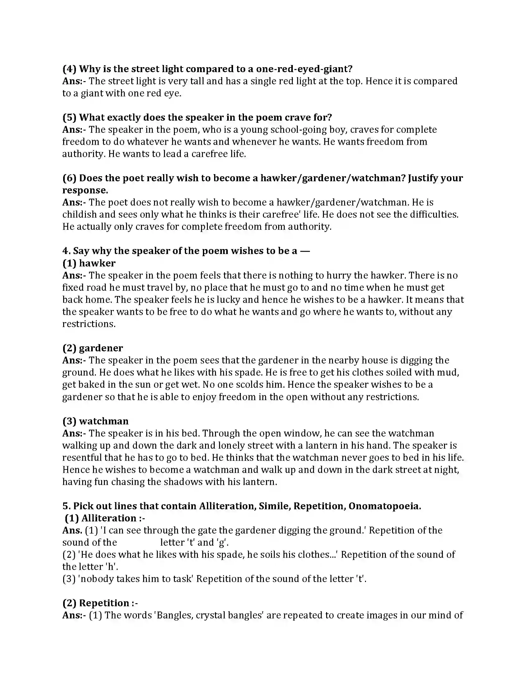 Maharashtra Board Class 8th English Bal Bharti 2.1 Vocation Revision Note 3