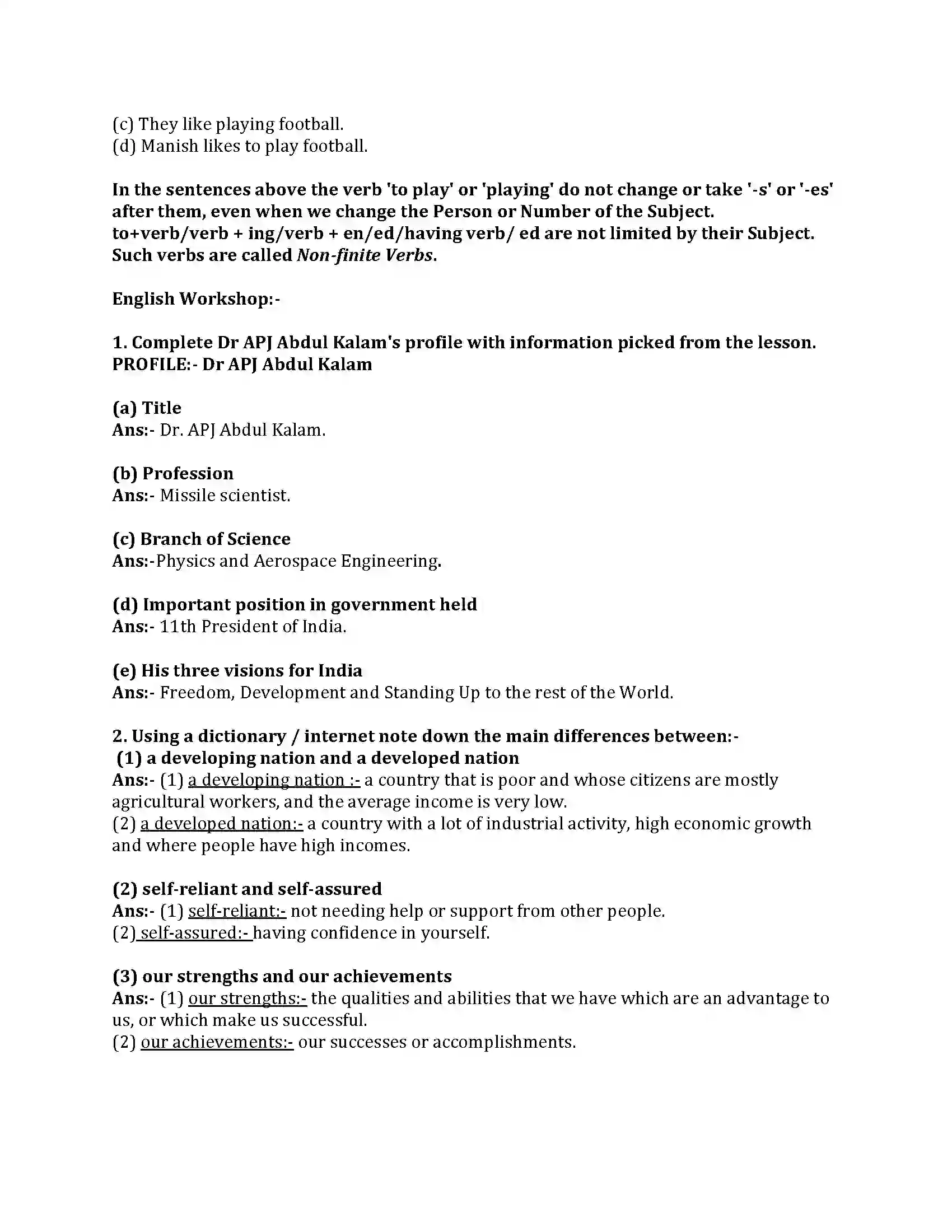 Maharashtra Board Class 8th English Bal Bharti 2.4 Three Visions for India Revision Note 2