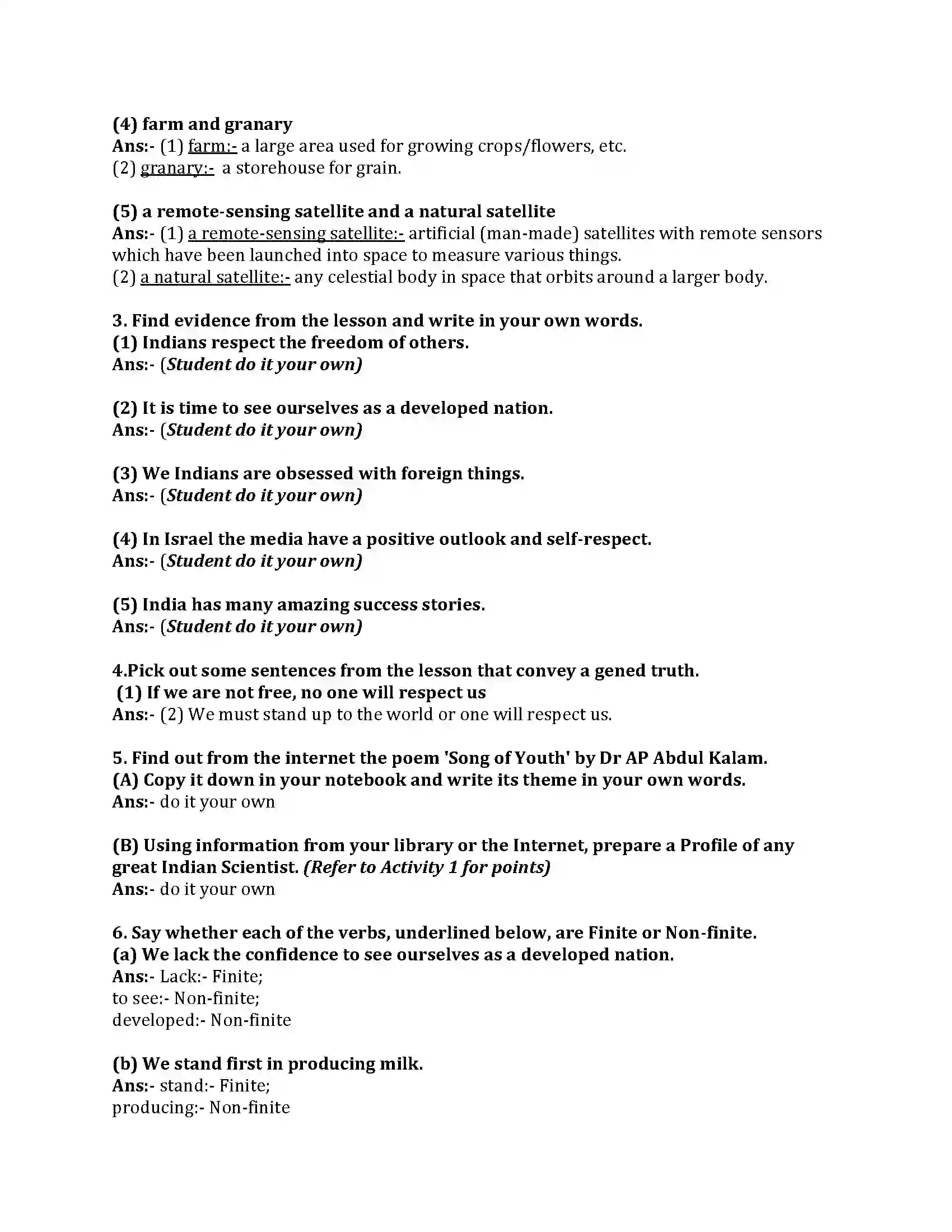 Maharashtra Board Class 8th English Bal Bharti 2.4 Three Visions for India Revision Note 3