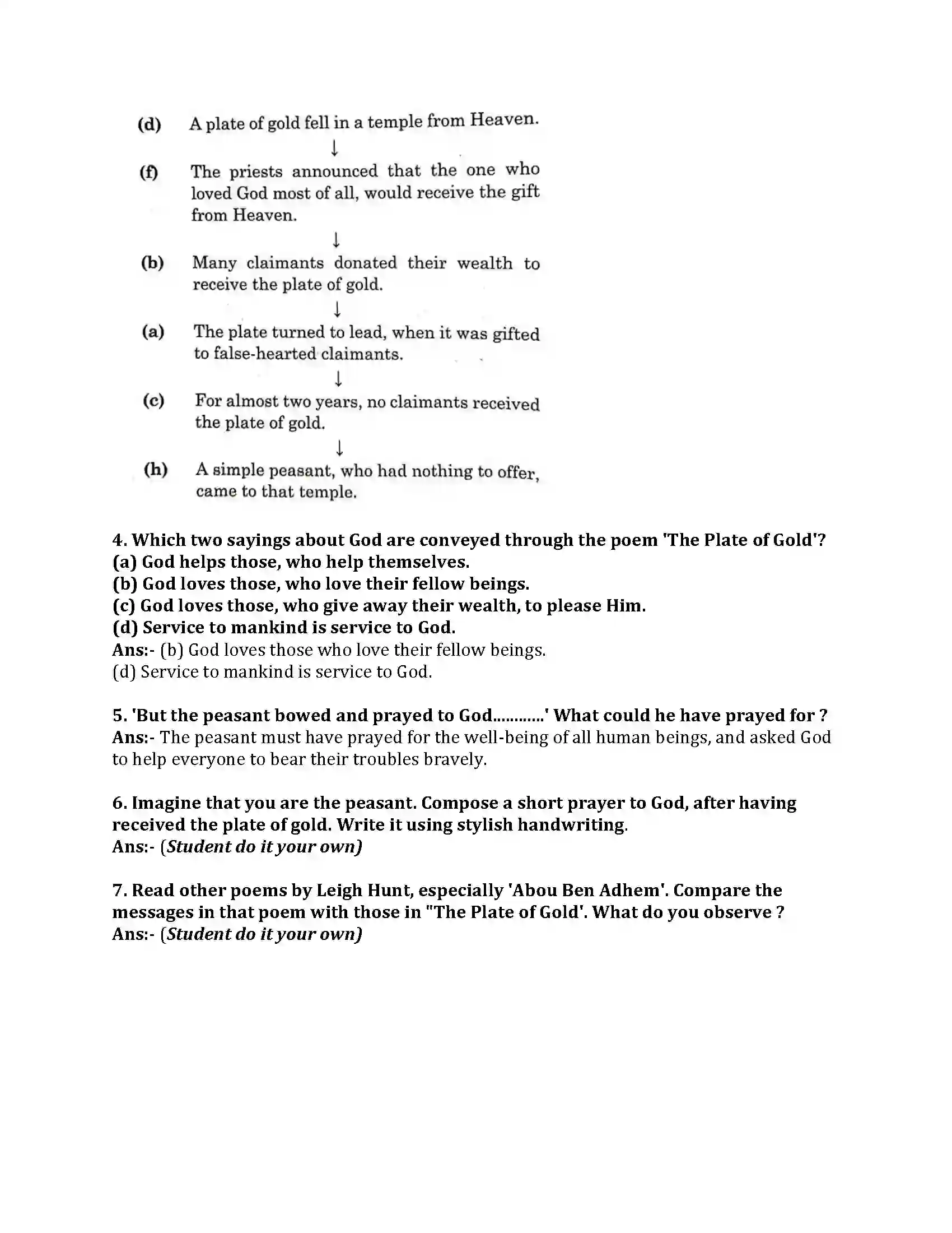 Maharashtra Board Class 8th English Bal Bharti 3.1 The Plate of Gold Revision Note 3