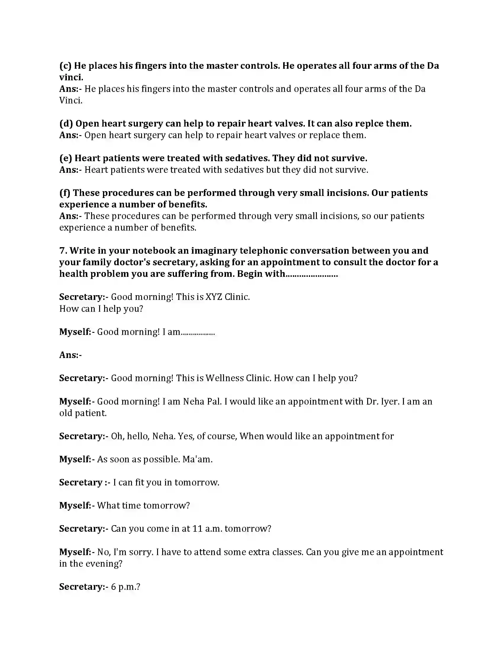 Maharashtra Board Class 8th English Bal Bharti 4.2 Revolutionary Steps in Surgery Revision Note 6