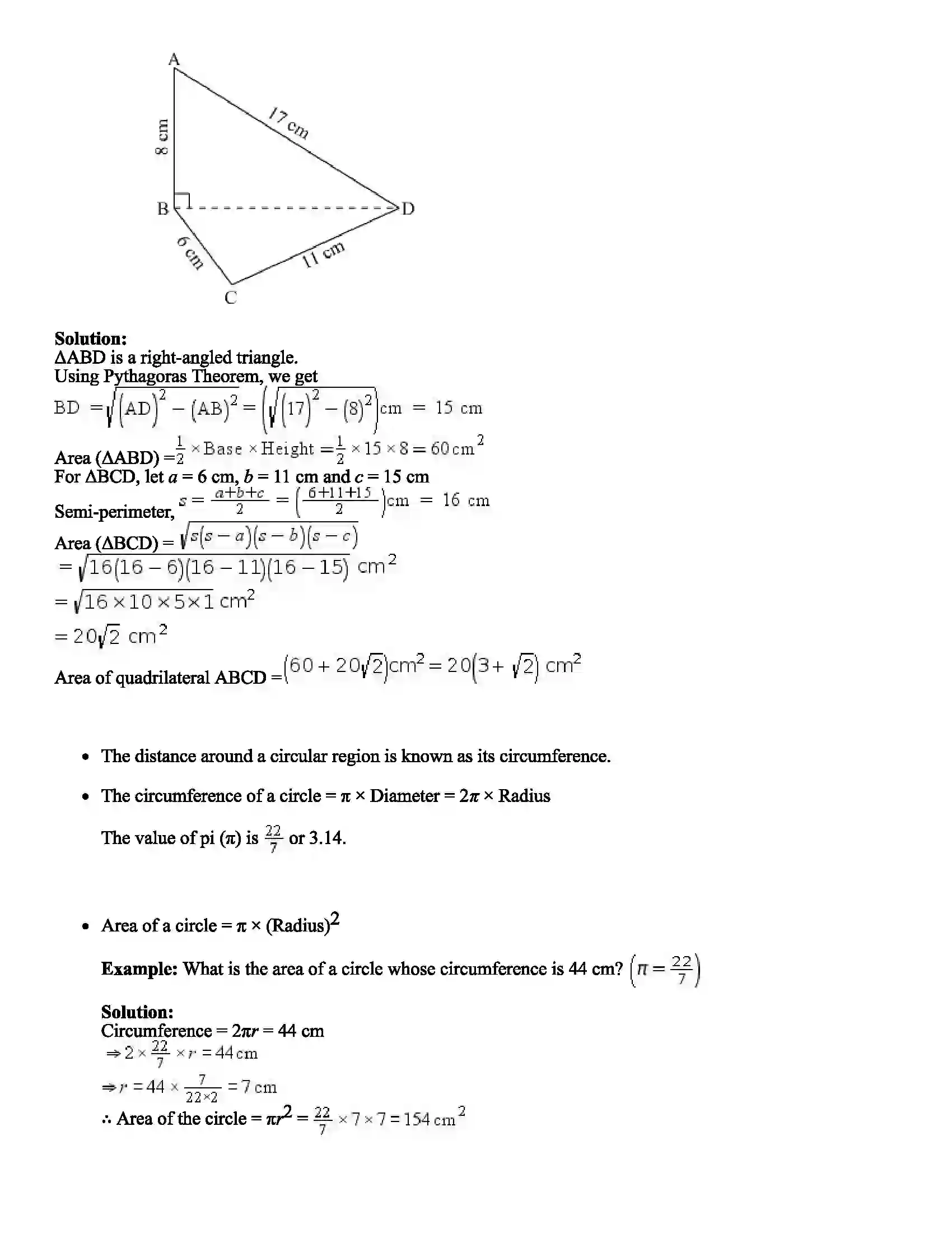 Maharashtra Board Class 8th Mathematics Area Revision Note 3