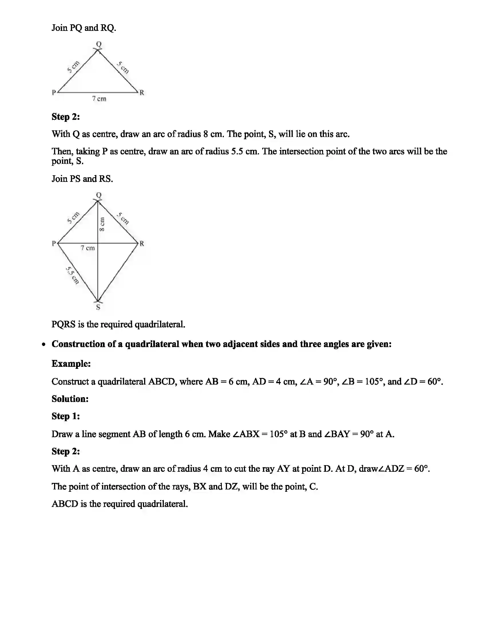 Maharashtra Board Class 8th Mathematics Quadrilateral Constructions and Types Revision Note 2
