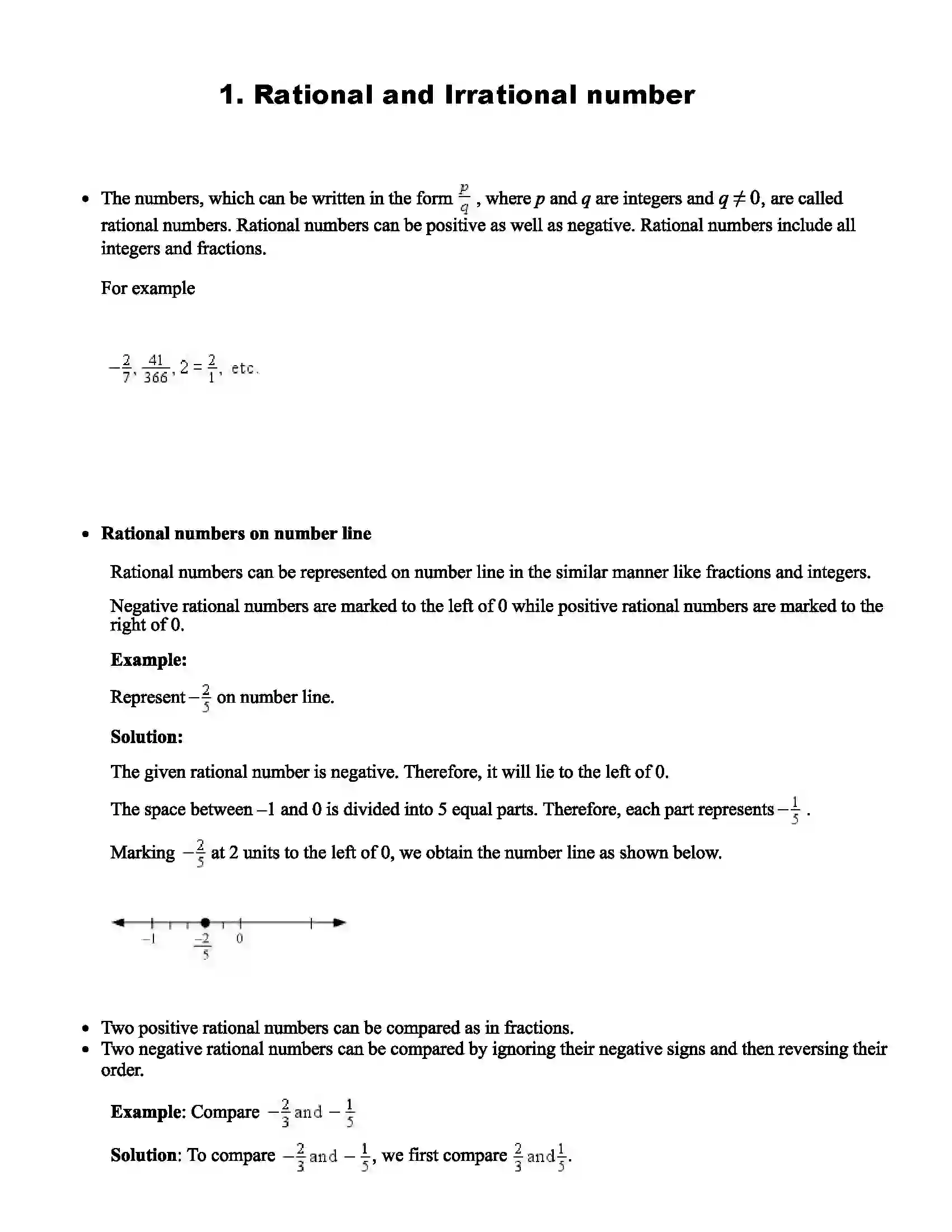 Maharashtra Board Class 8th Mathematics Rational and Irrational Number Revision Note 1