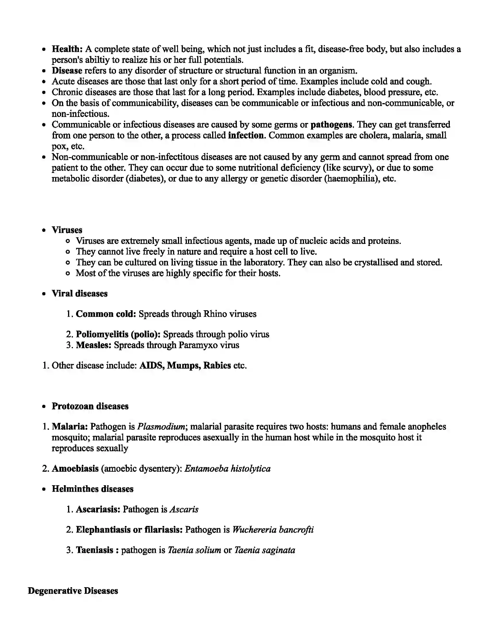 Maharashtra Board Class 8th Science Health and Diseases Revision Note 5