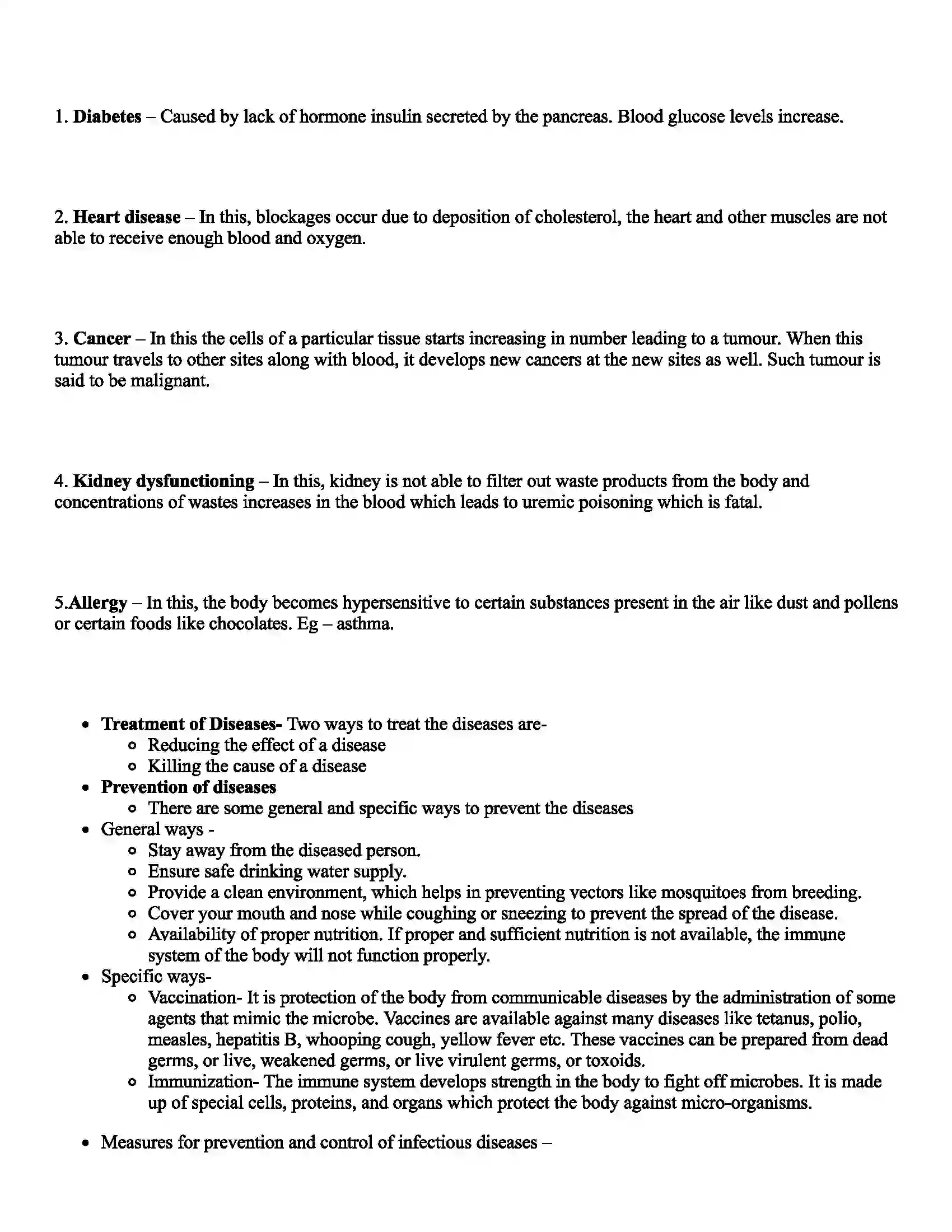 Maharashtra Board Class 8th Science Health and Diseases Revision Note 6