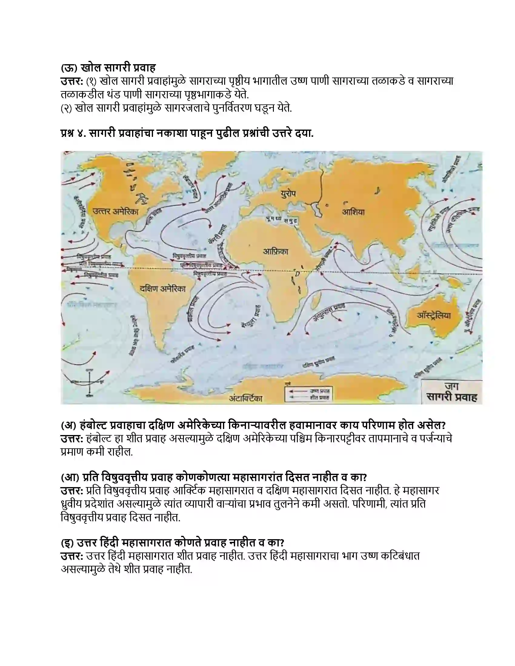 Maharashtra Board Class 8th भूगोल सागरी प्रवाह Revision Note 3