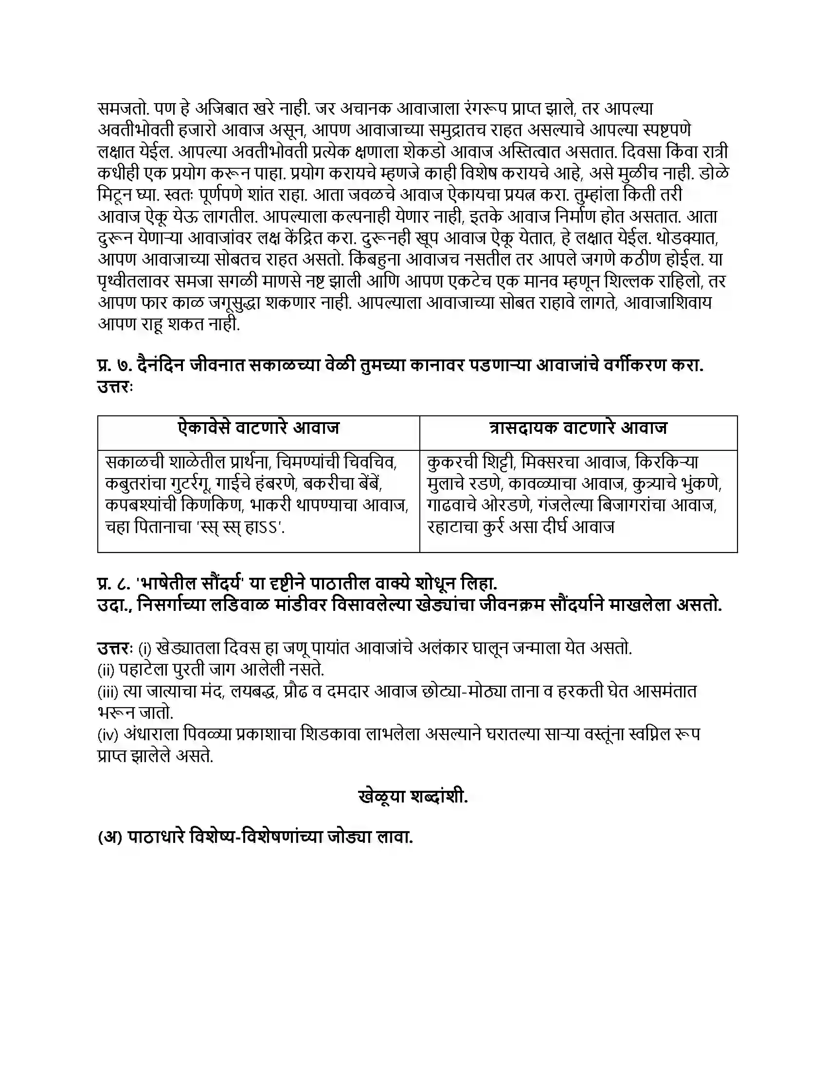 Maharashtra Board Class 8th मराठी बालभारती भाग - I सुरांची जादुगिरी Revision Note 3