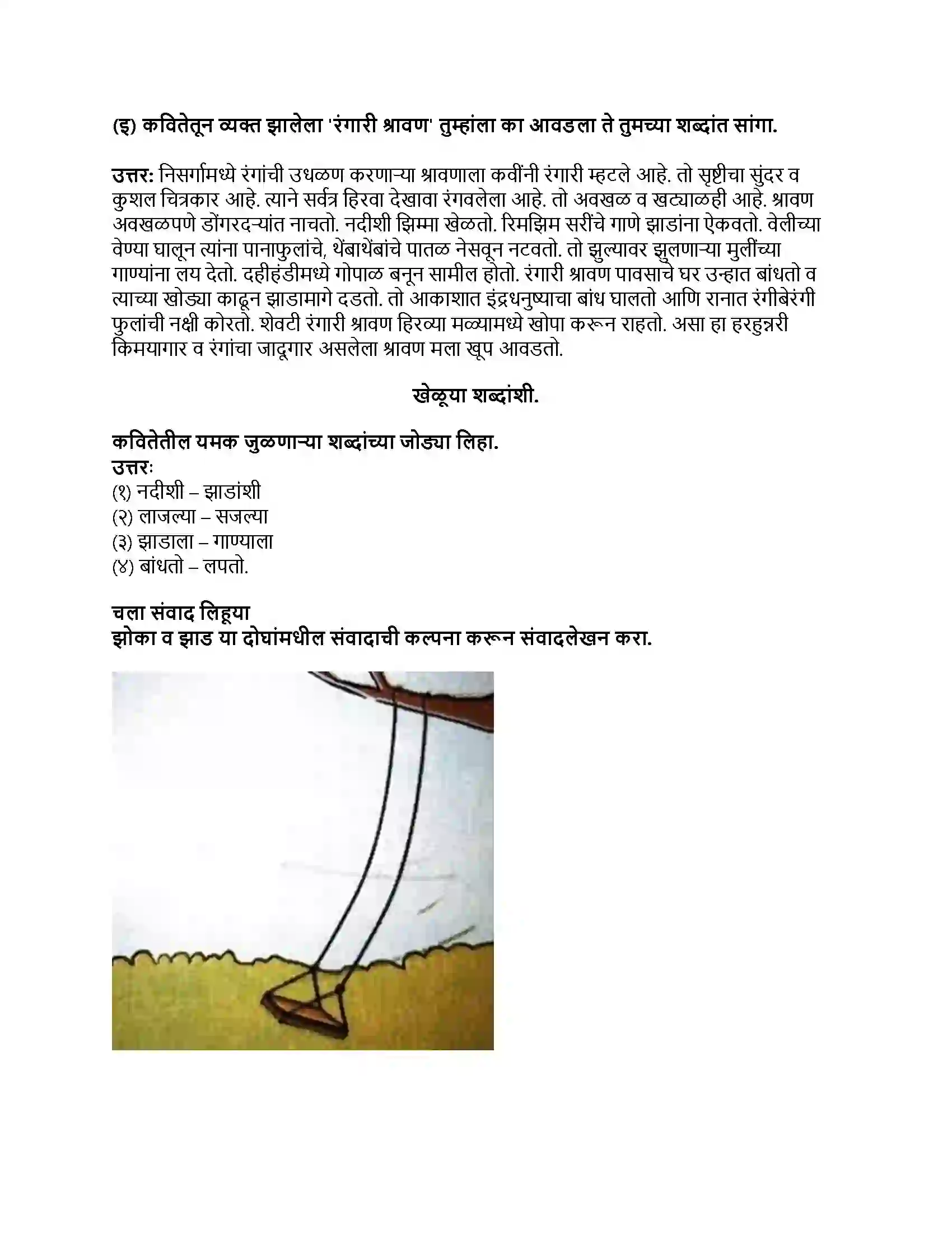 Maharashtra Board Class 8th मराठी बालभारती भाग - II असा रंगारी श्रावण Revision Note 3